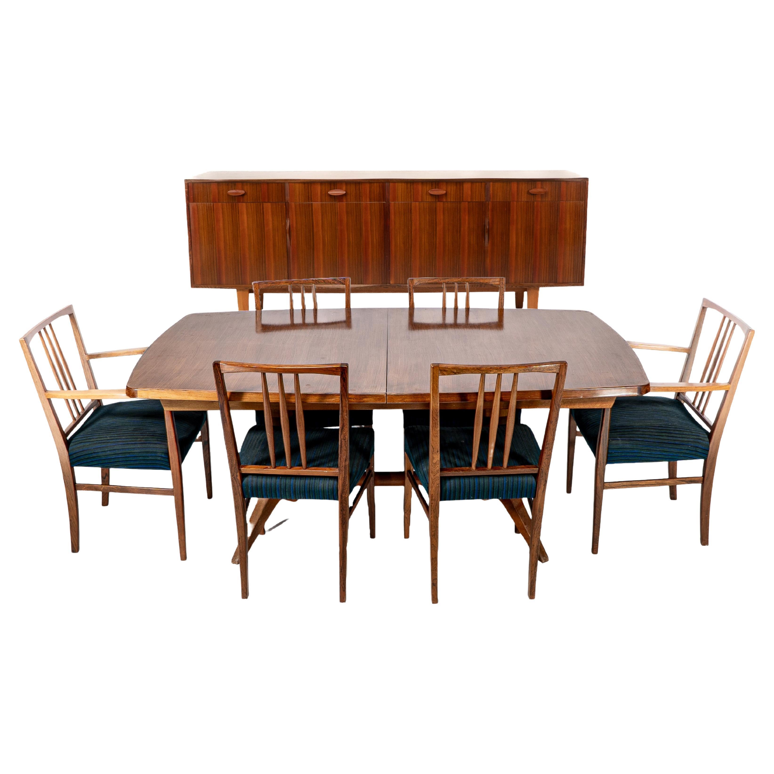 Gordon Russell. Designer WH Russell a Rosewood & Mahogany 'Burford' Dining Suite