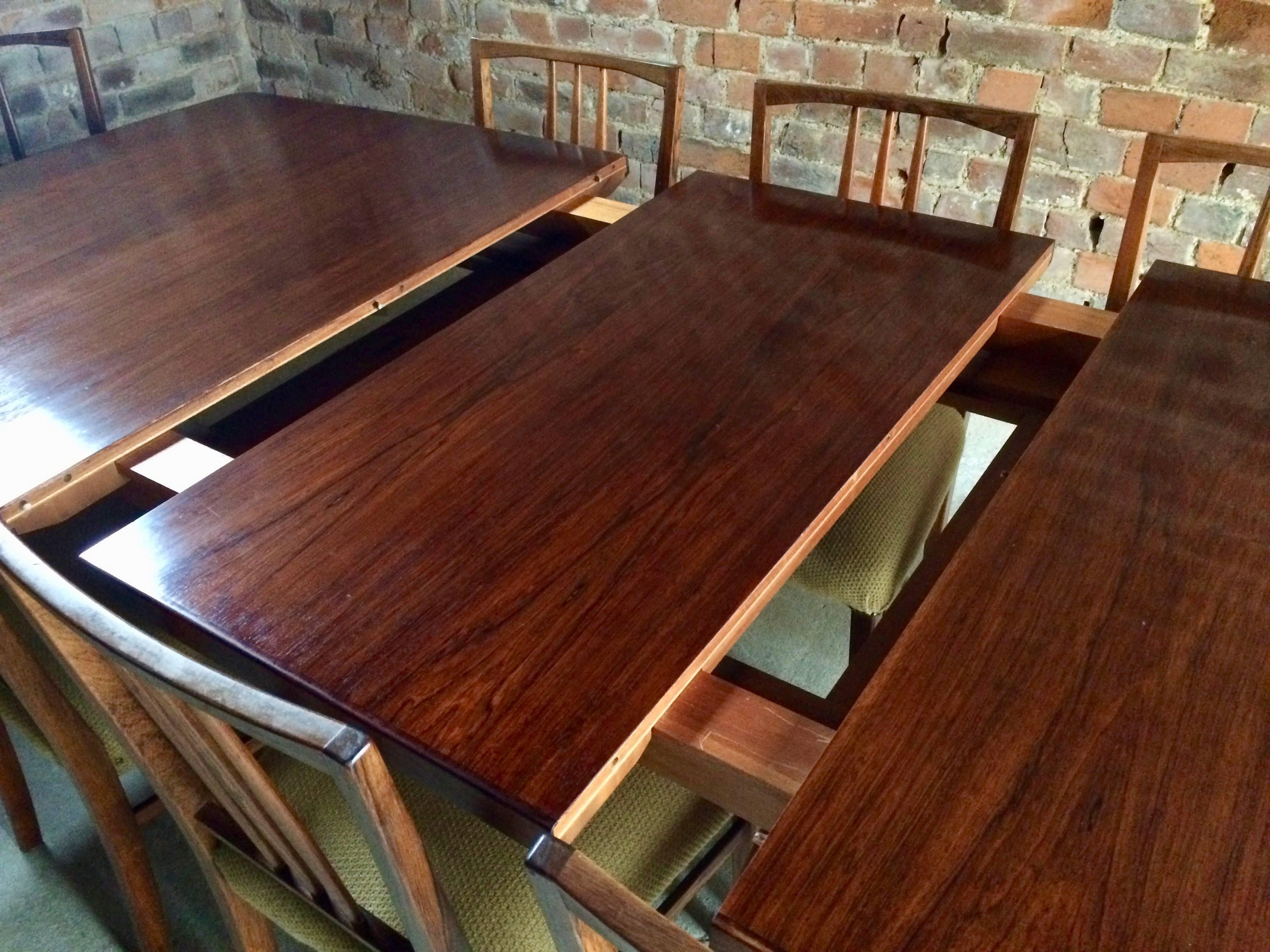 Gordon Russell Table à manger & Huit chaises Rosewood Burford R818 Extending Cites 6