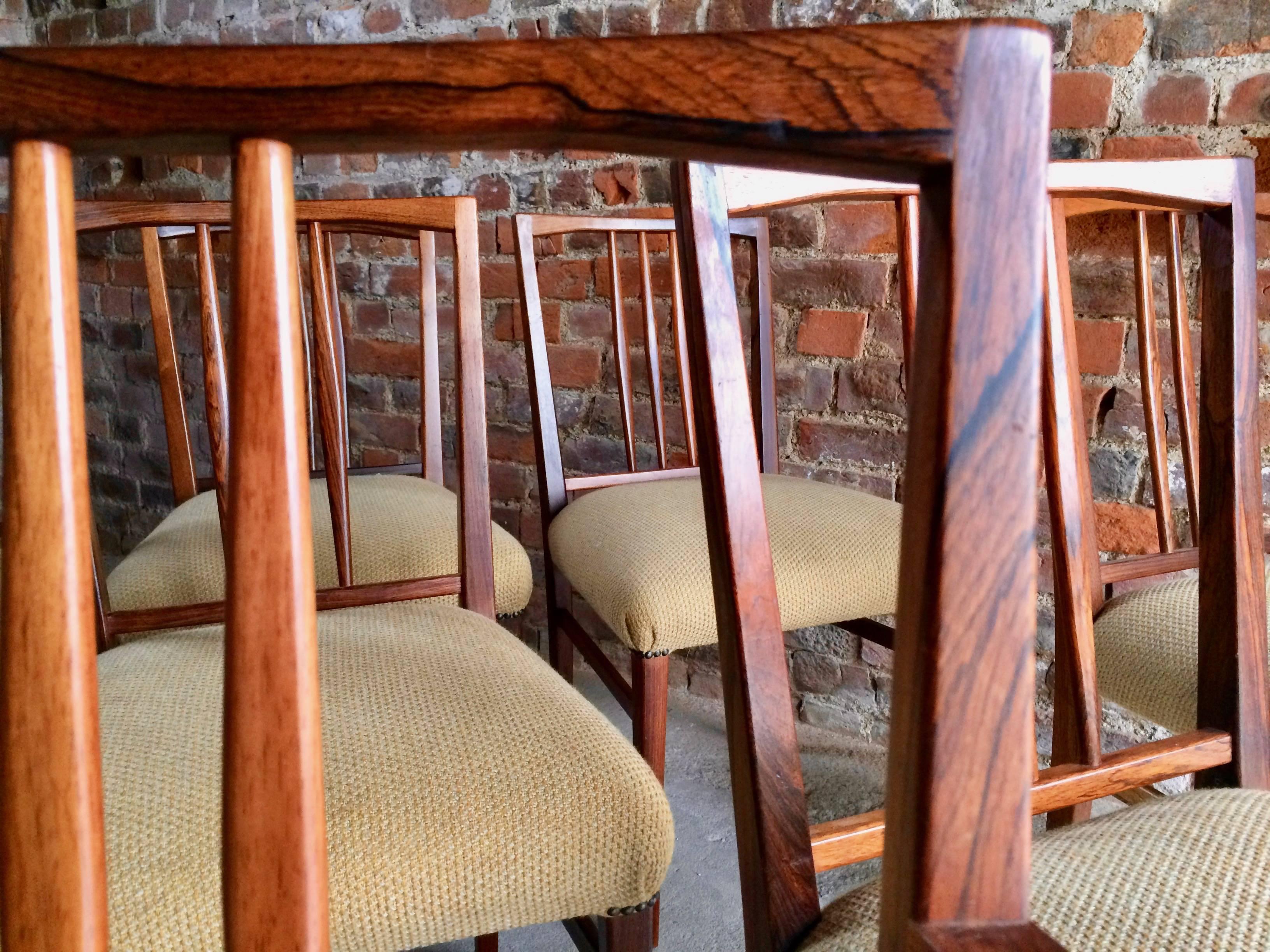 Britannique Gordon Russell Table à manger & Huit chaises Rosewood Burford R818 Extending Cites