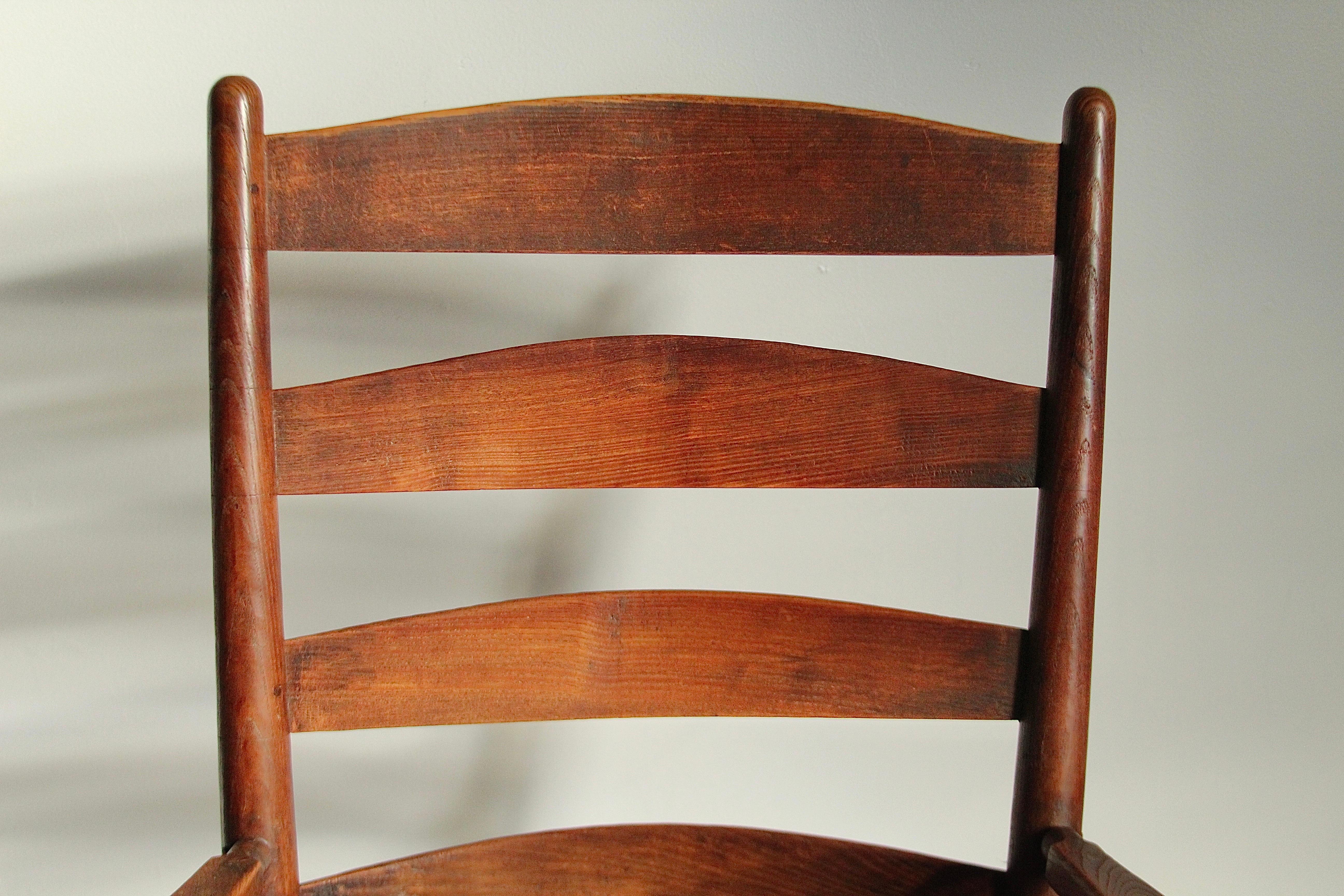 Gordon Russell Hand Built Ladder Back Oak & Woven Leather Lounge Chairs, 1904 For Sale 4