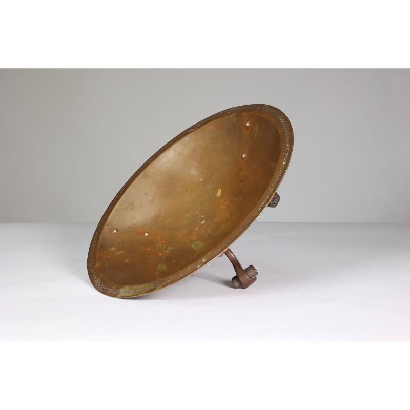 Gordon Russell Lygon Works An Arts & Crafts Cotswold School patinated brass bowl For Sale 1