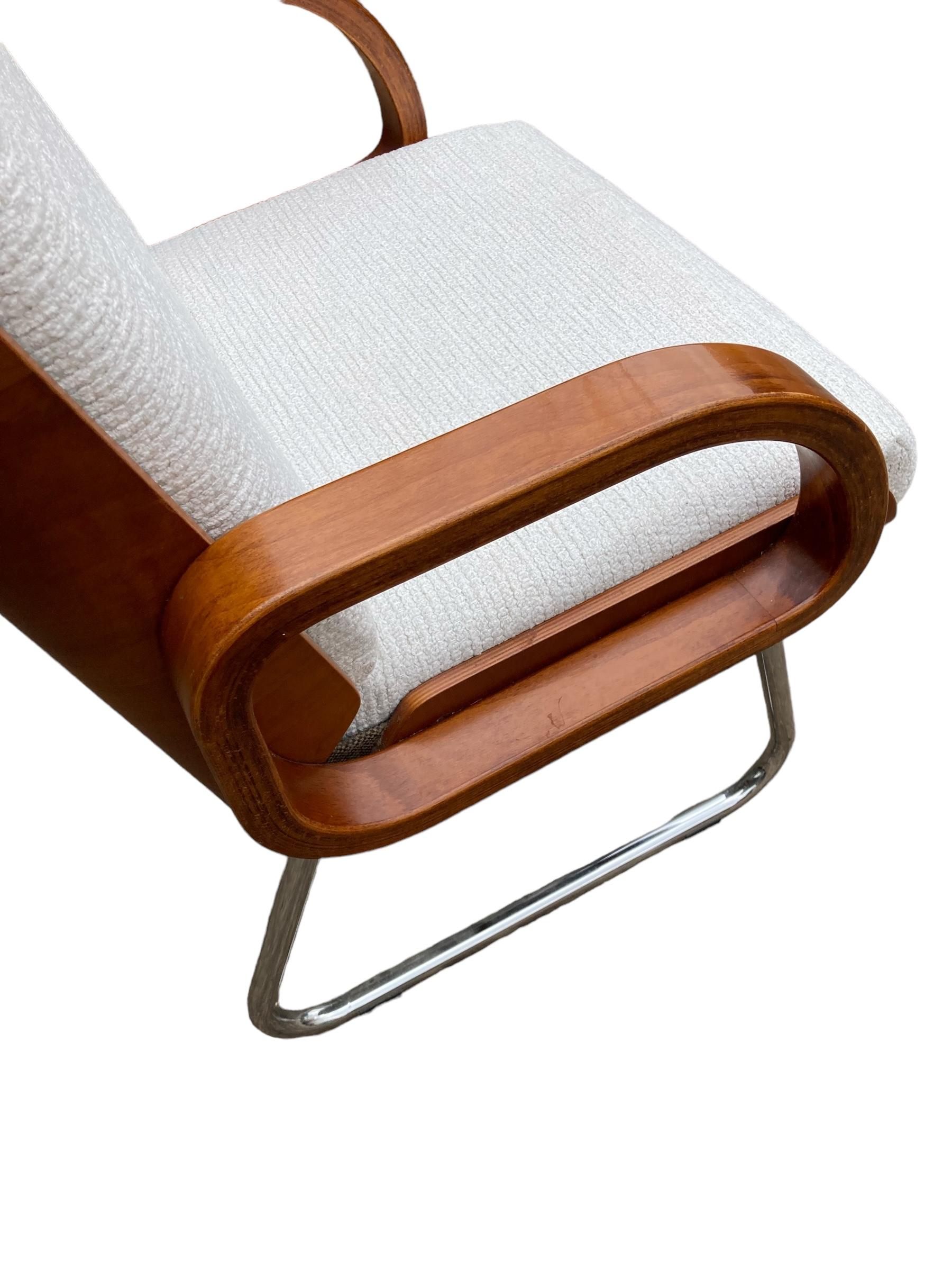 Mid-Century Modern Gordon Russell Mid Century Bauhaus Style Teak and Chrome Office chair For Sale