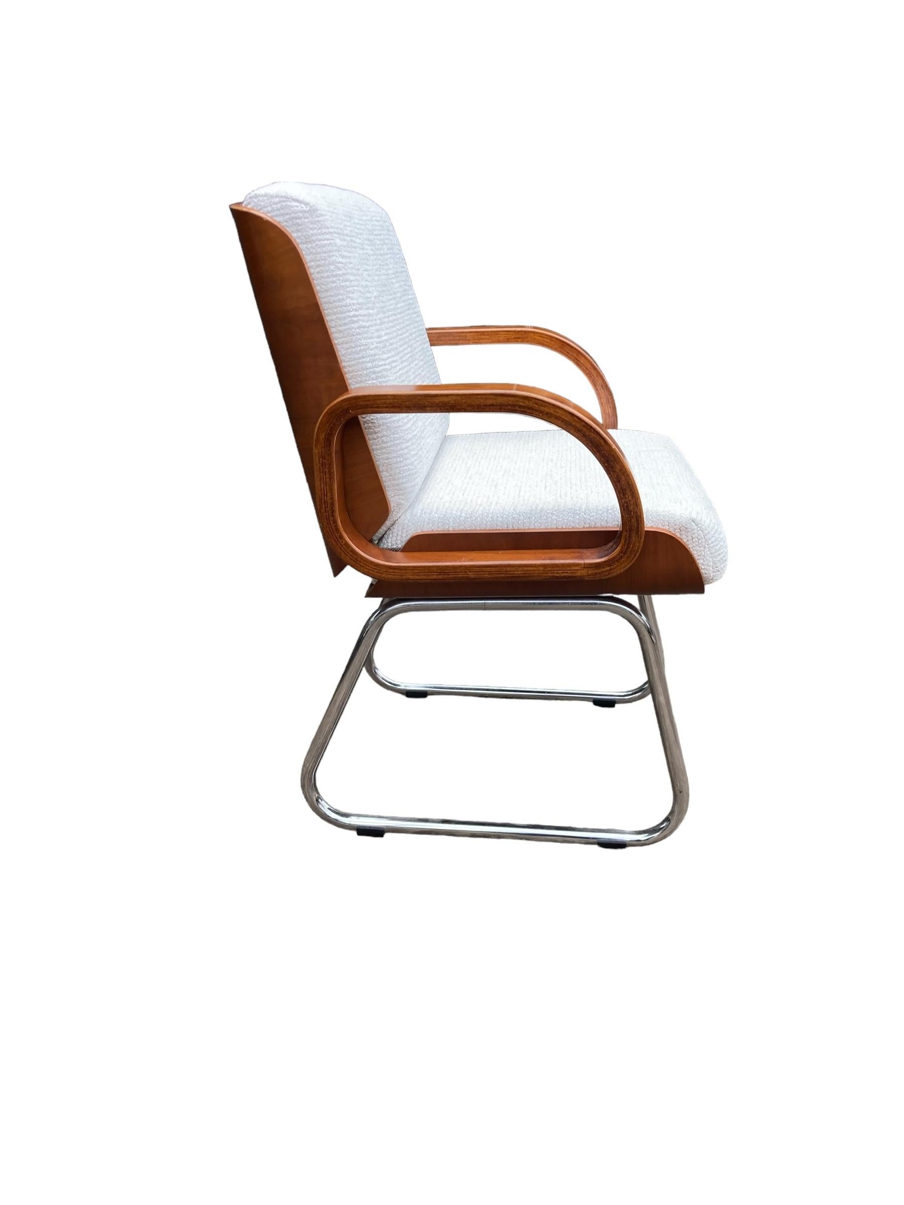 20th Century Gordon Russell Mid Century Bauhaus Style Teak and Chrome Office chair For Sale