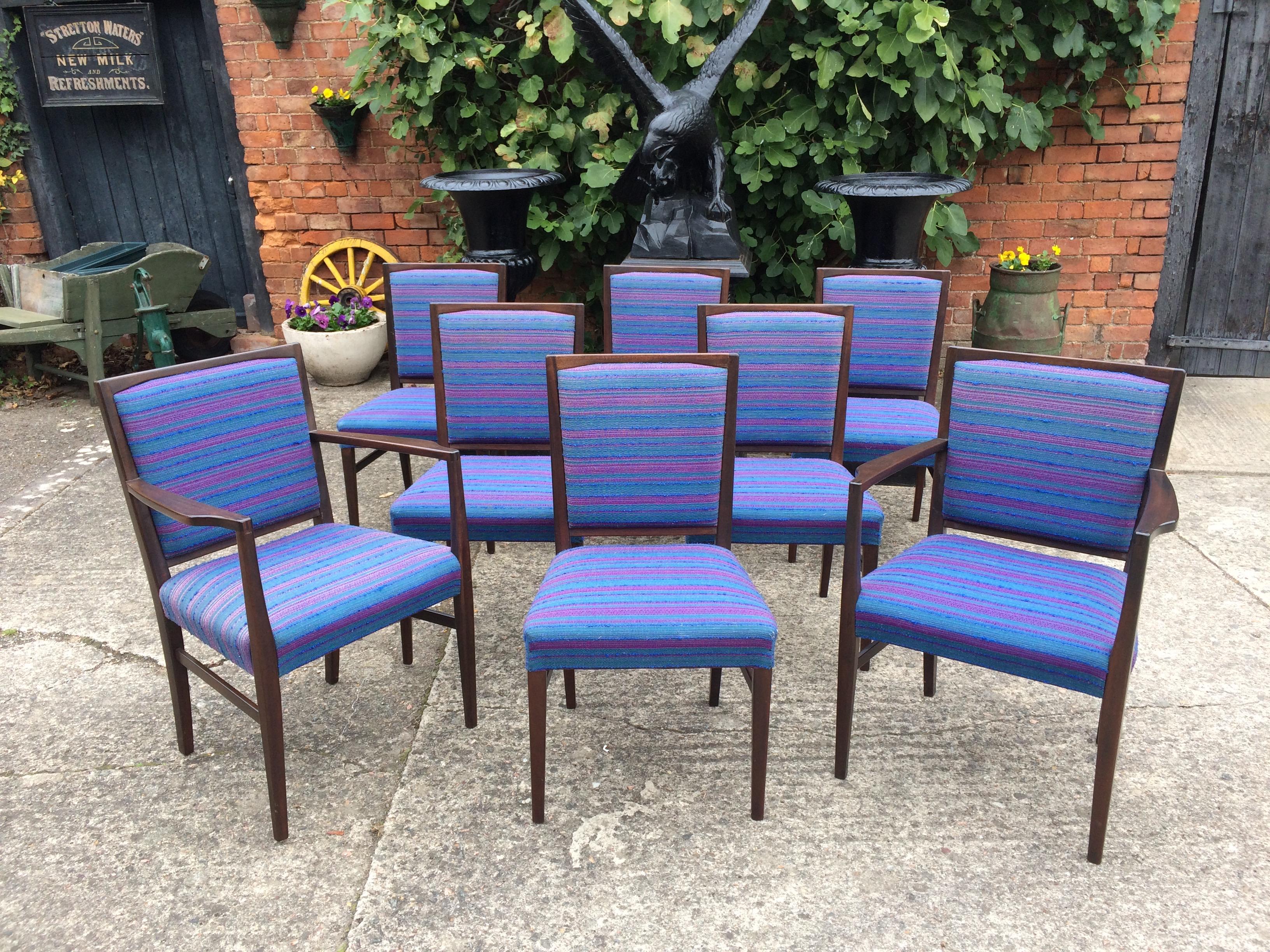 Gordon Russell Rosewood Dining Chairs Set of 8 Martin Hall Marwood Range, 1970s 7