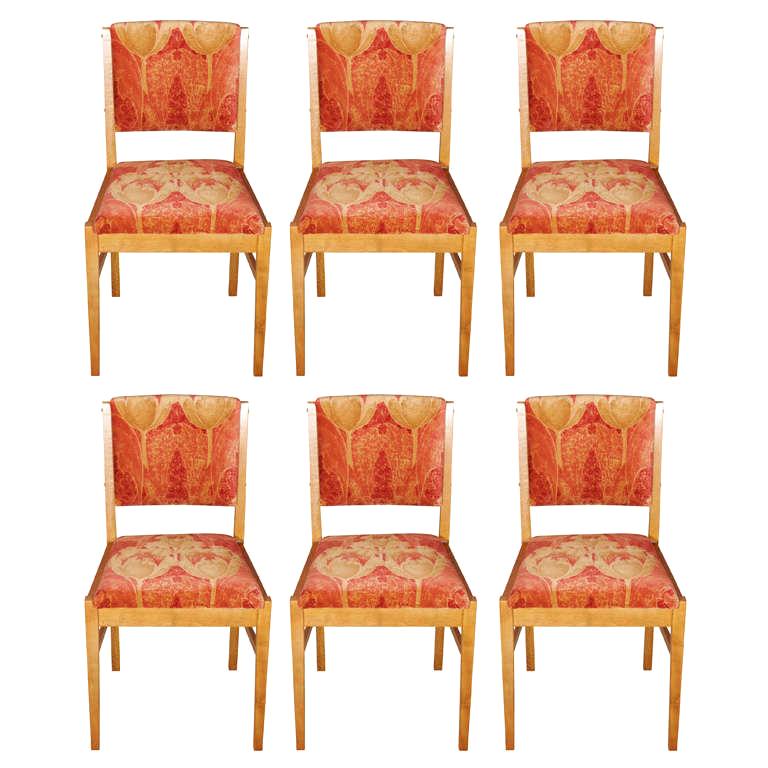 Gordon Russell set of six oak chairs, England circa 1949 For Sale