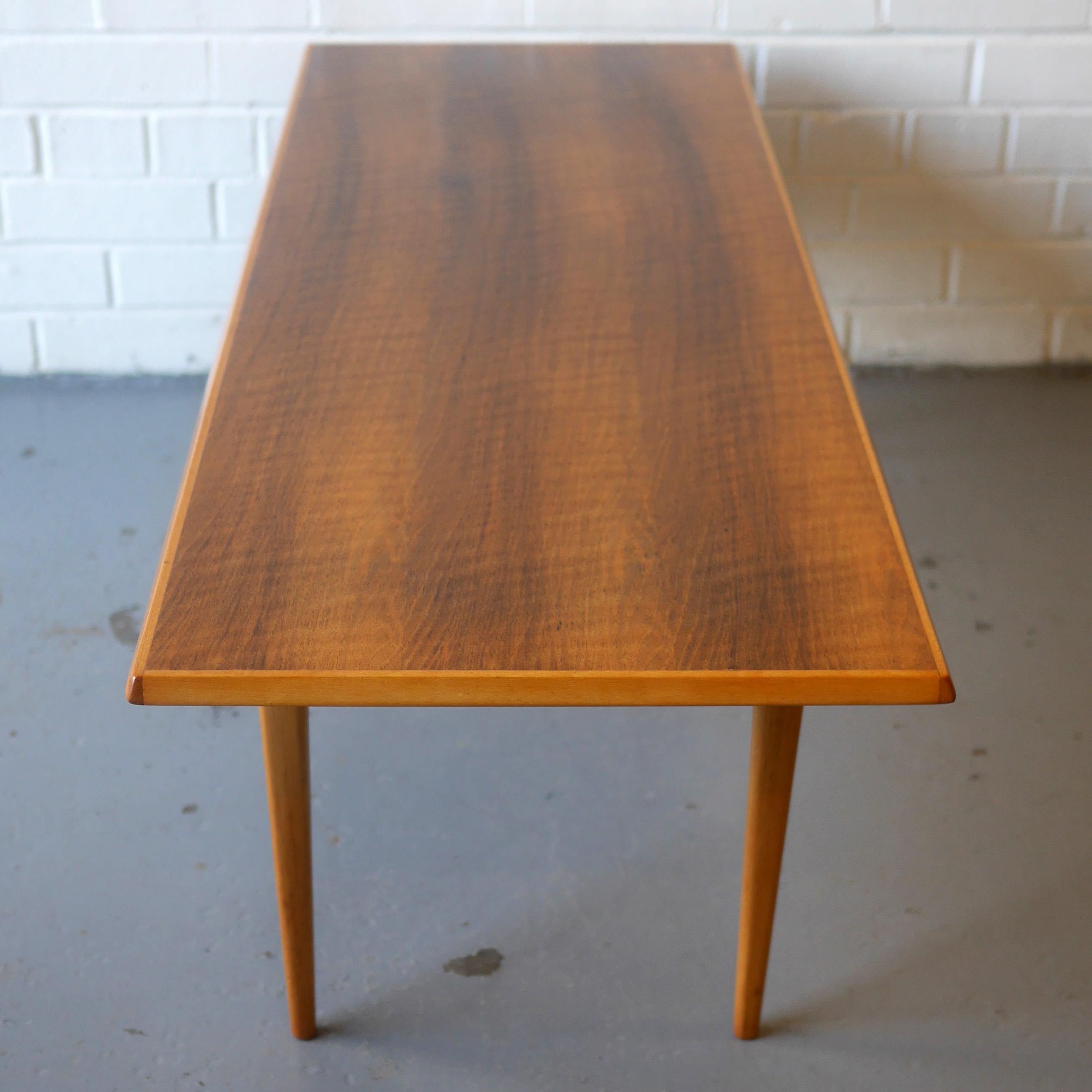 Gordon Russell Walnut and Beech Coffee Table by Trevor Chinn, circa 1957 In Good Condition In Derby, Derbyshire