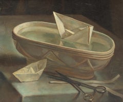 Peinture à l'huile « New York Paper Boats » Gordon Samstag