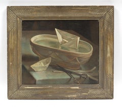 Peinture à l'huile « New York Paper Boats » Gordon Samstag