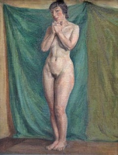 Nude Study, 20th Century Oil Contemporary Frame