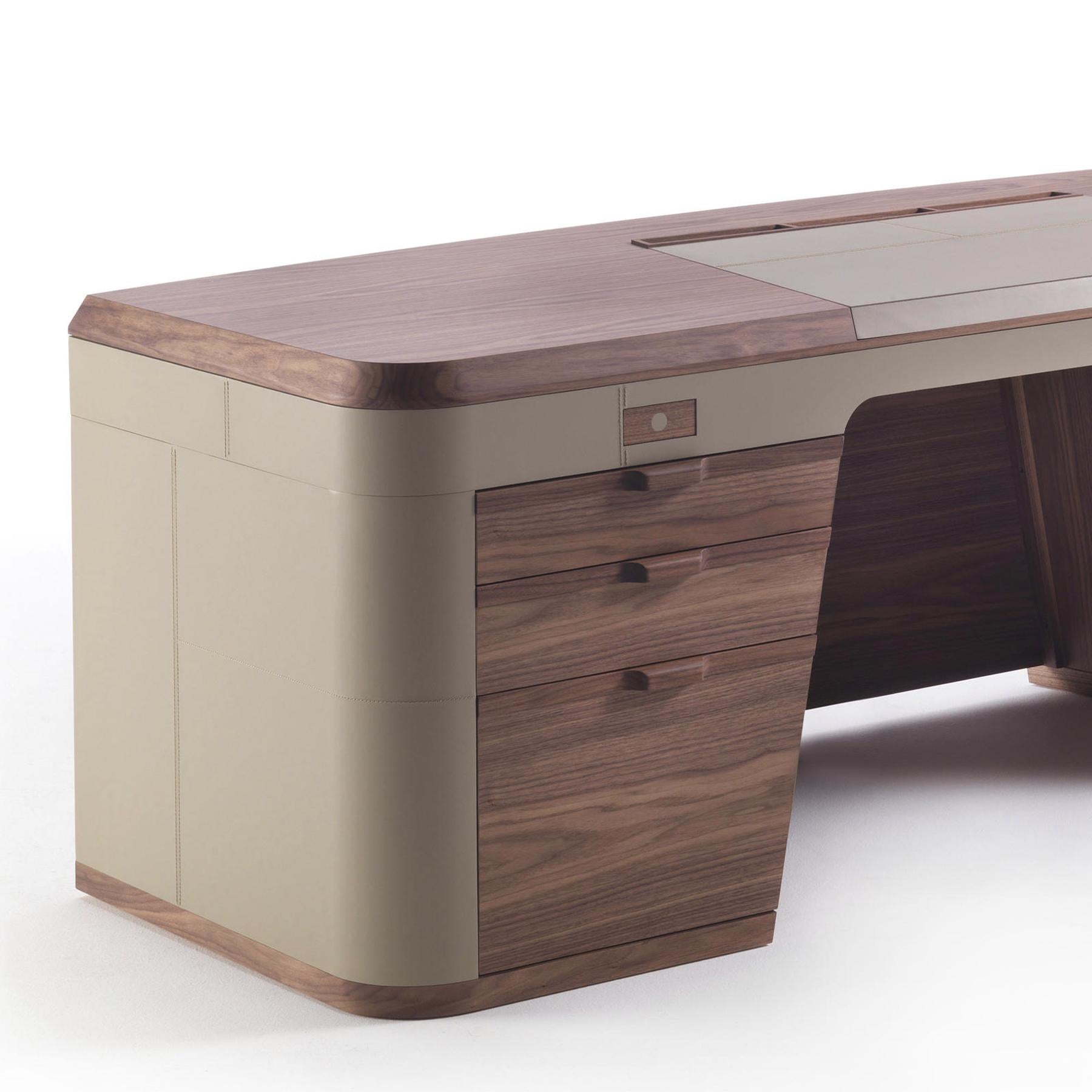 Hand-Crafted Gordon Walnut Desk For Sale