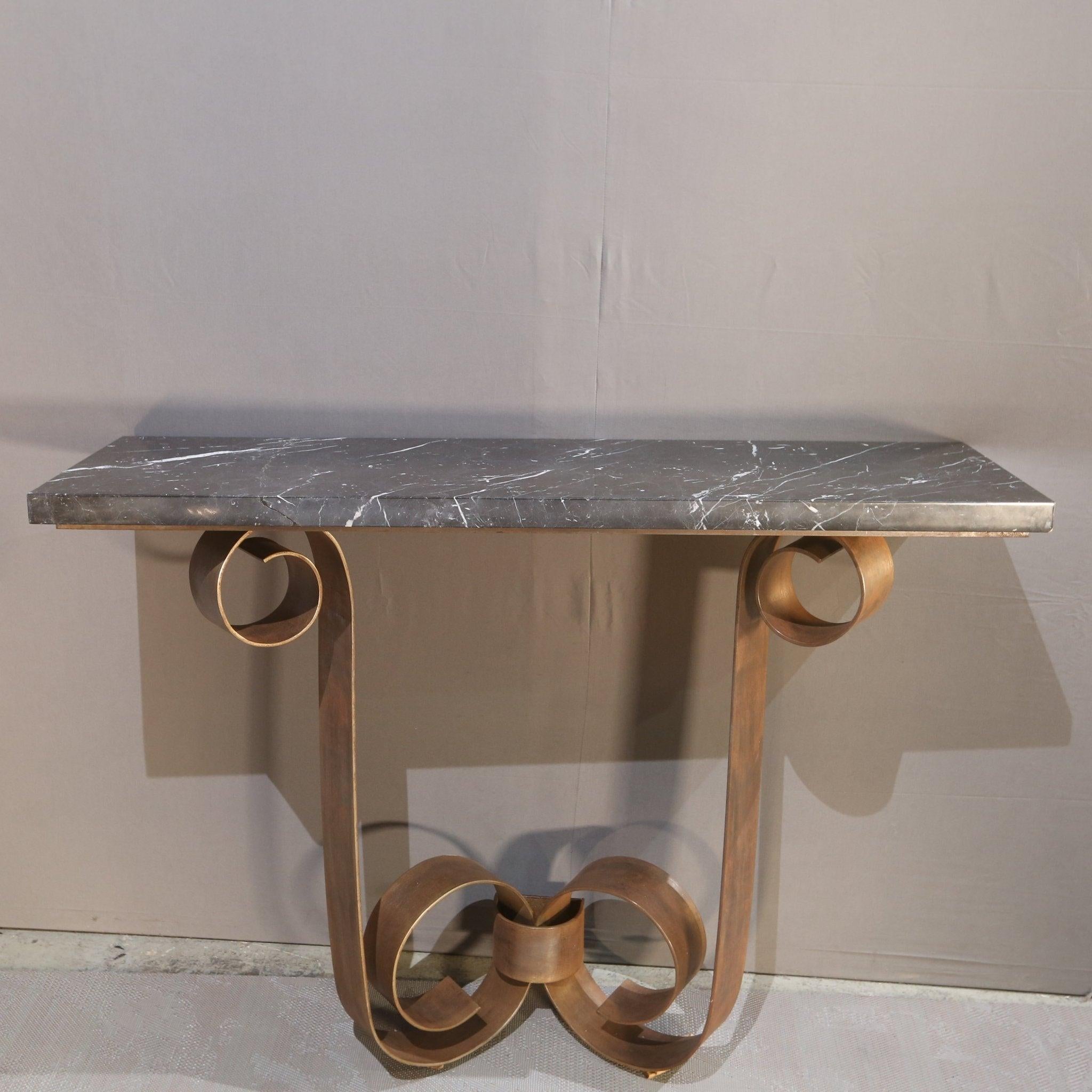 Gordon Watson Wrought Iron & Marble Console by Paul Belvoir For Sale 1