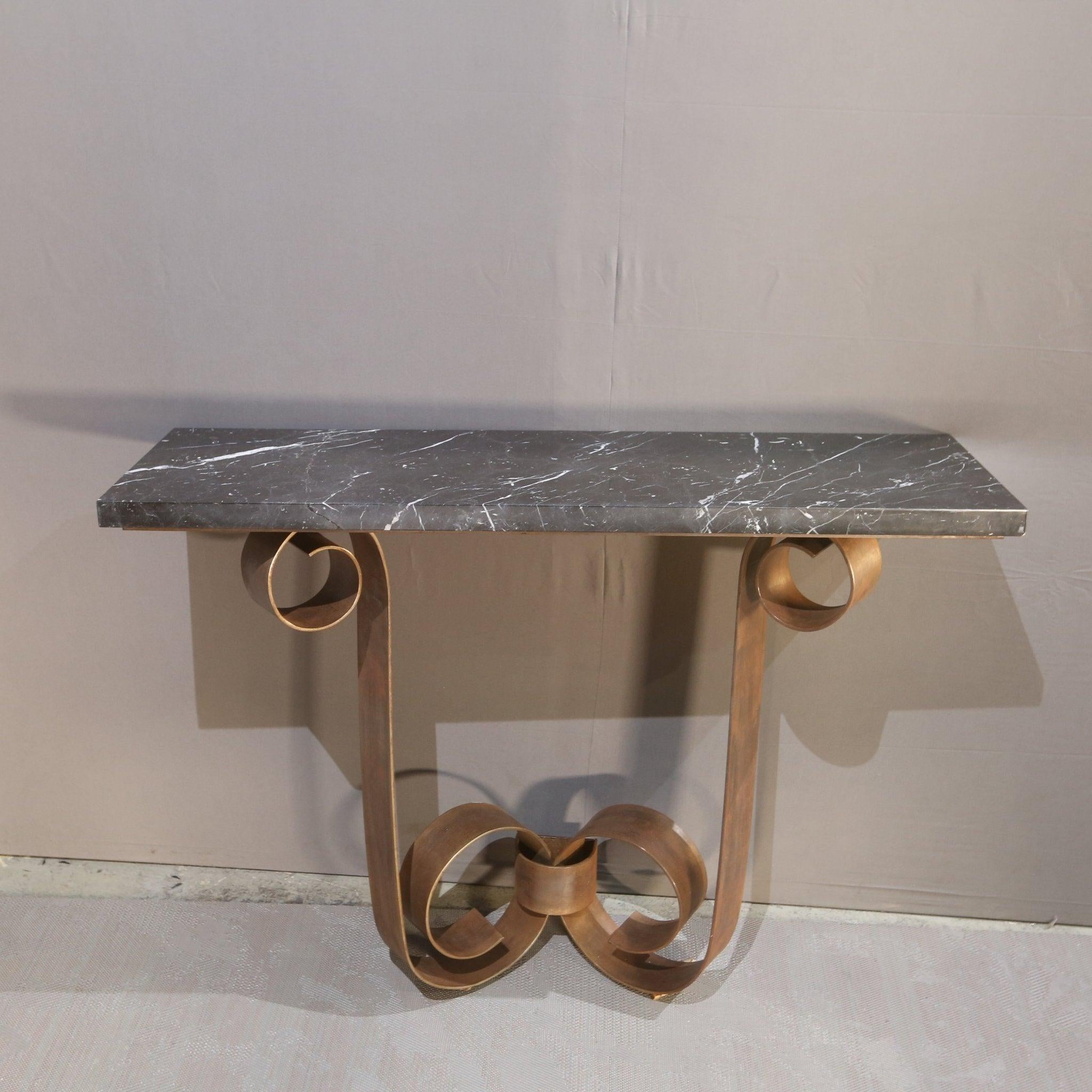 Gordon Watson Wrought Iron & Marble Console by Paul Belvoir For Sale 2
