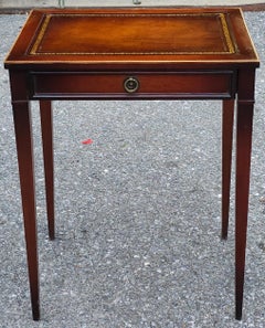 Gordon's Fine Furniture Genuine Mahogany and Leather Side Table