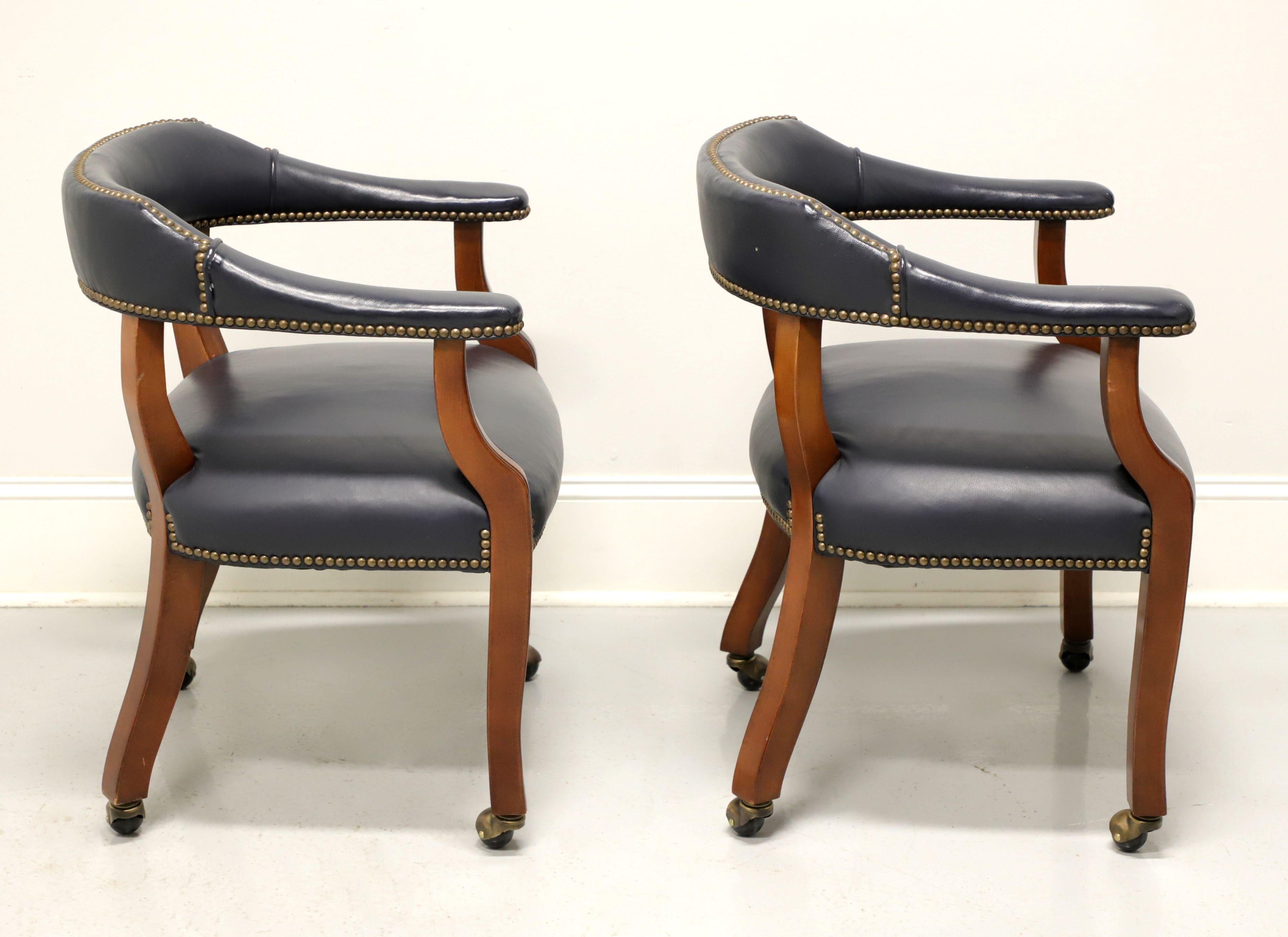 American GORDON’S Late 20th Century Leather Club Chairs on Casters - Pair A