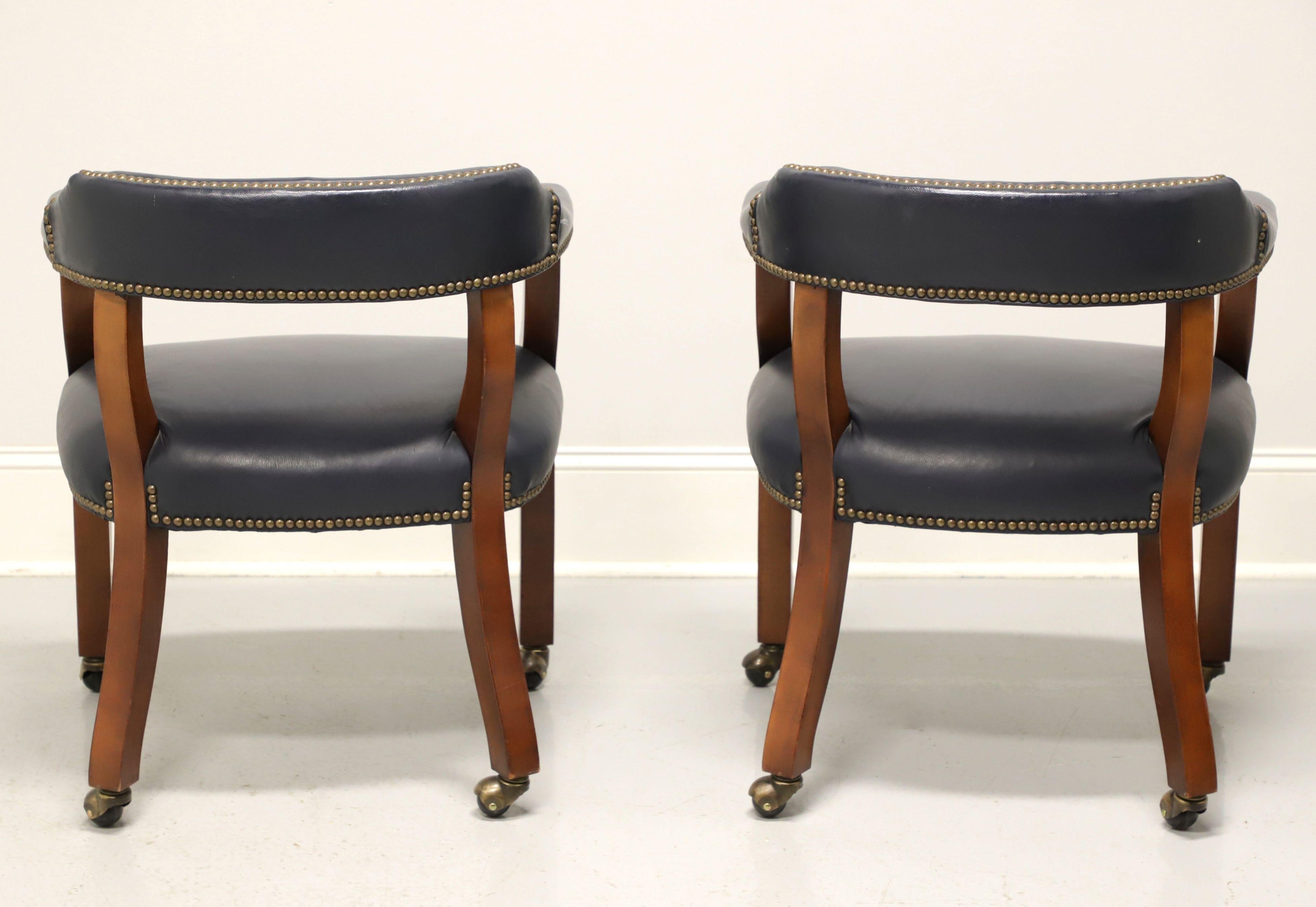 GORDON’S Late 20th Century Leather Club Chairs on Casters - Pair A In Good Condition In Charlotte, NC