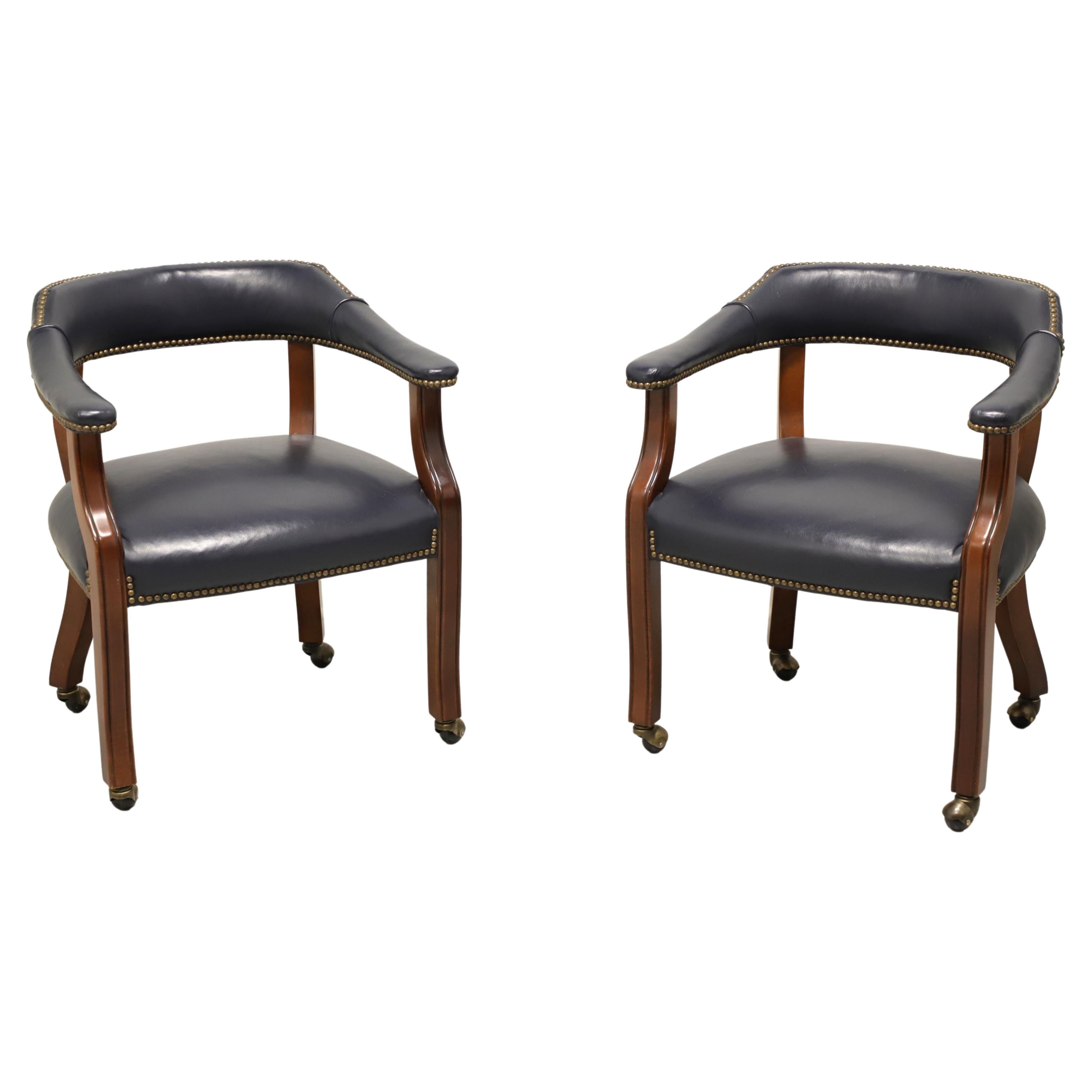 GORDON’S Late 20th Century Leather Club Chairs on Casters - Pair A