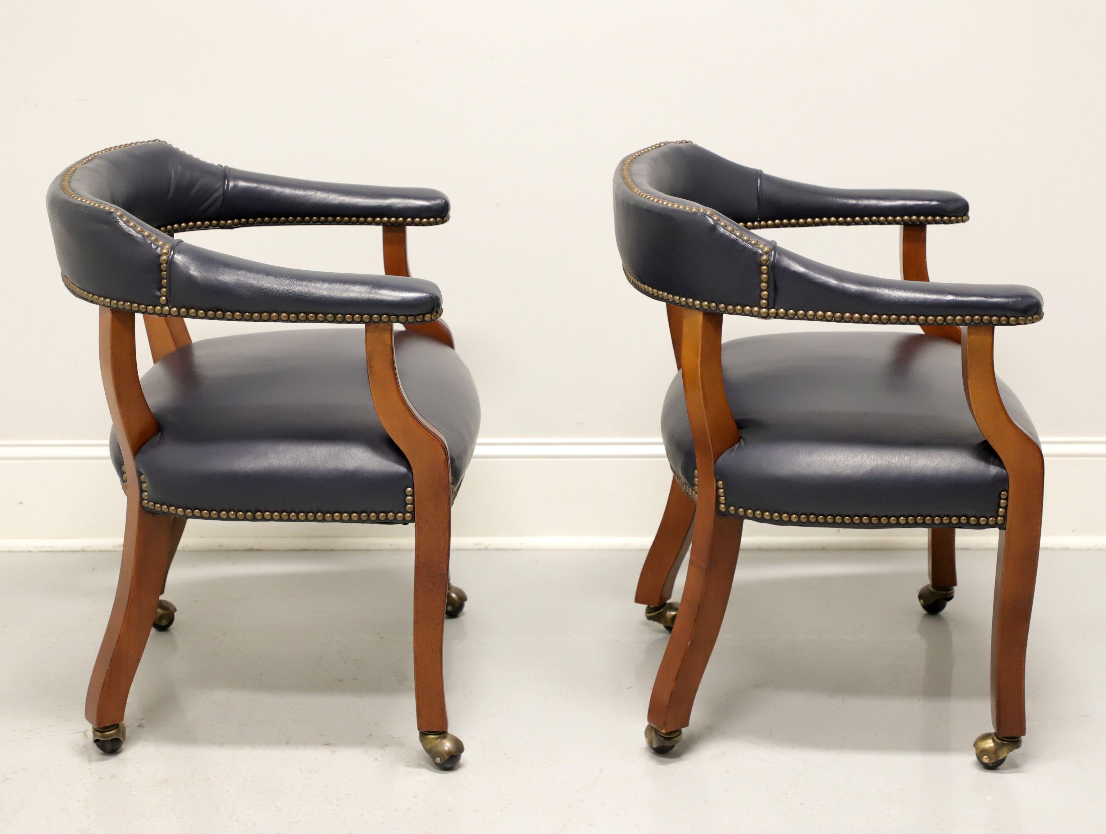 American GORDON’S Late 20th Century Leather Club Chairs on Casters - Pair B