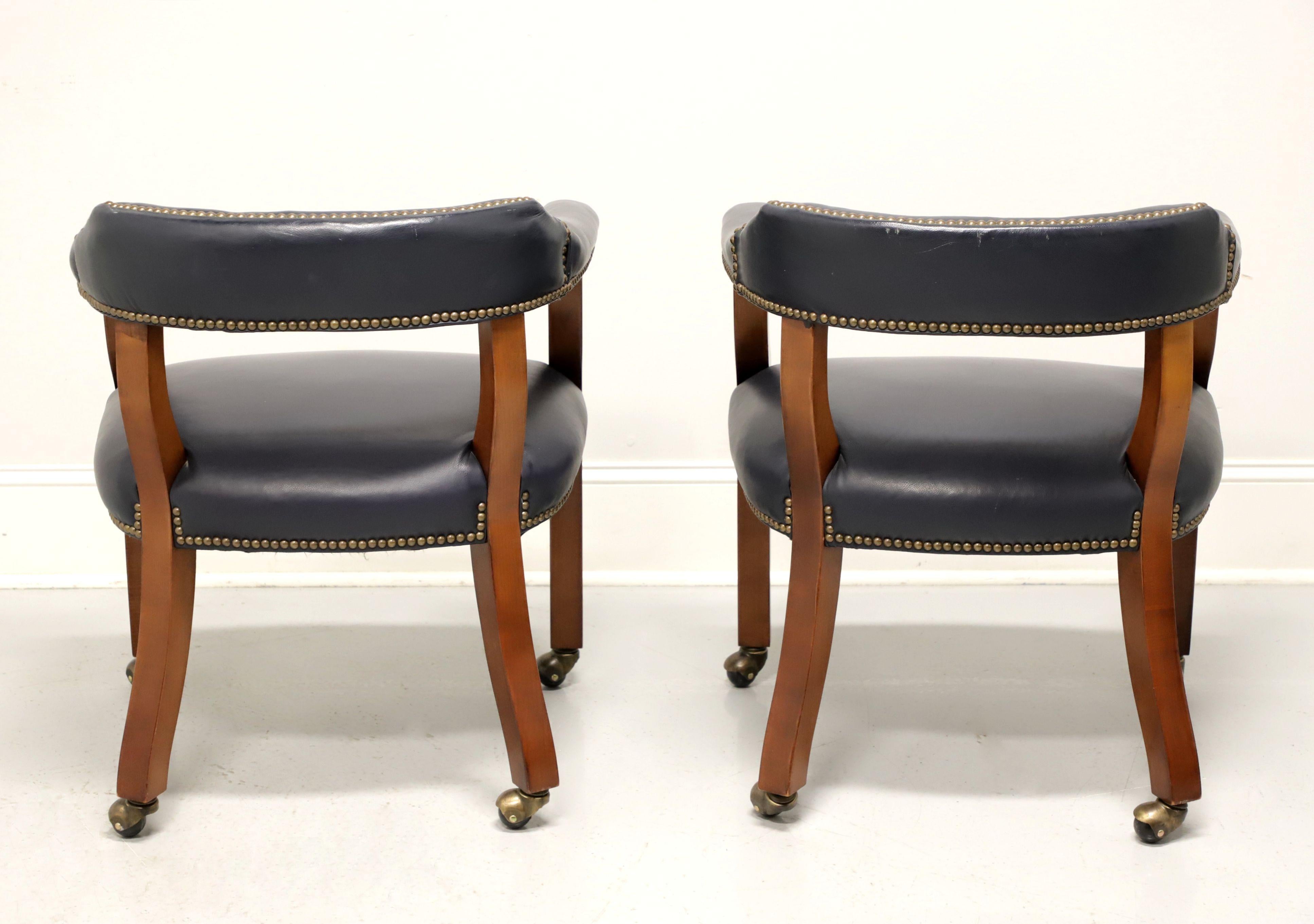 GORDON’S Late 20th Century Leather Club Chairs on Casters - Pair B In Good Condition In Charlotte, NC