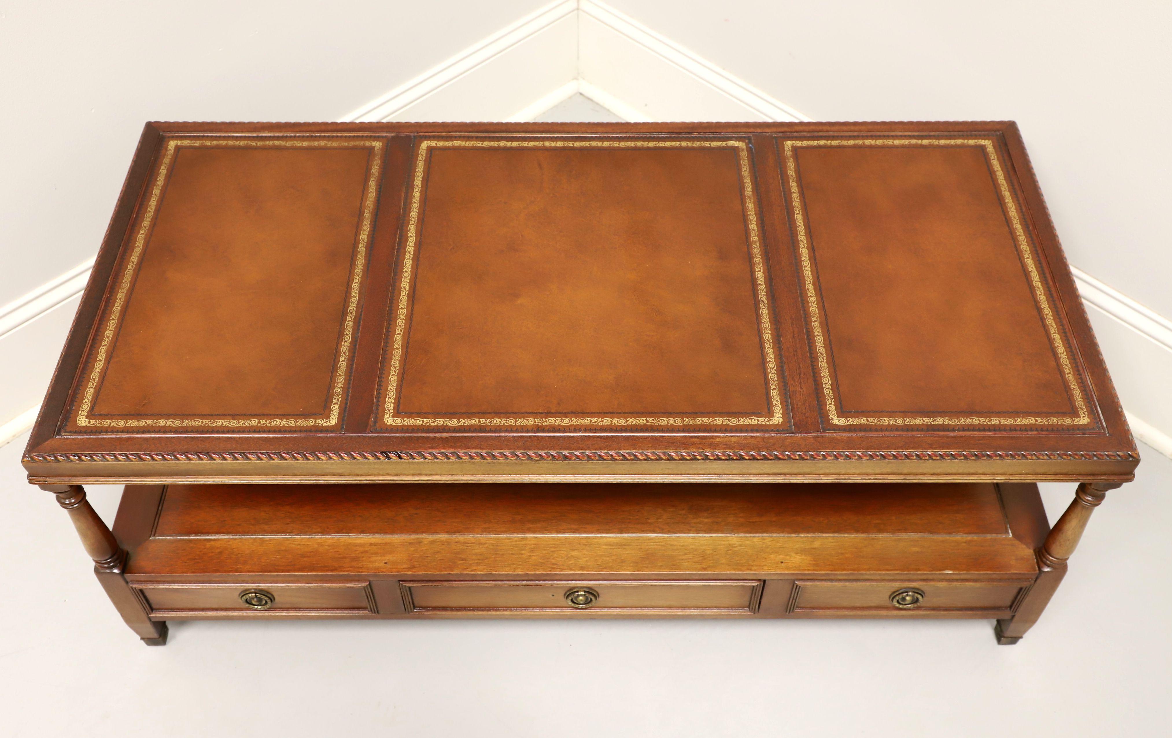 GORDON'S Late 20th Century Mahogany Federal Style Leather Top Coffee Table 1