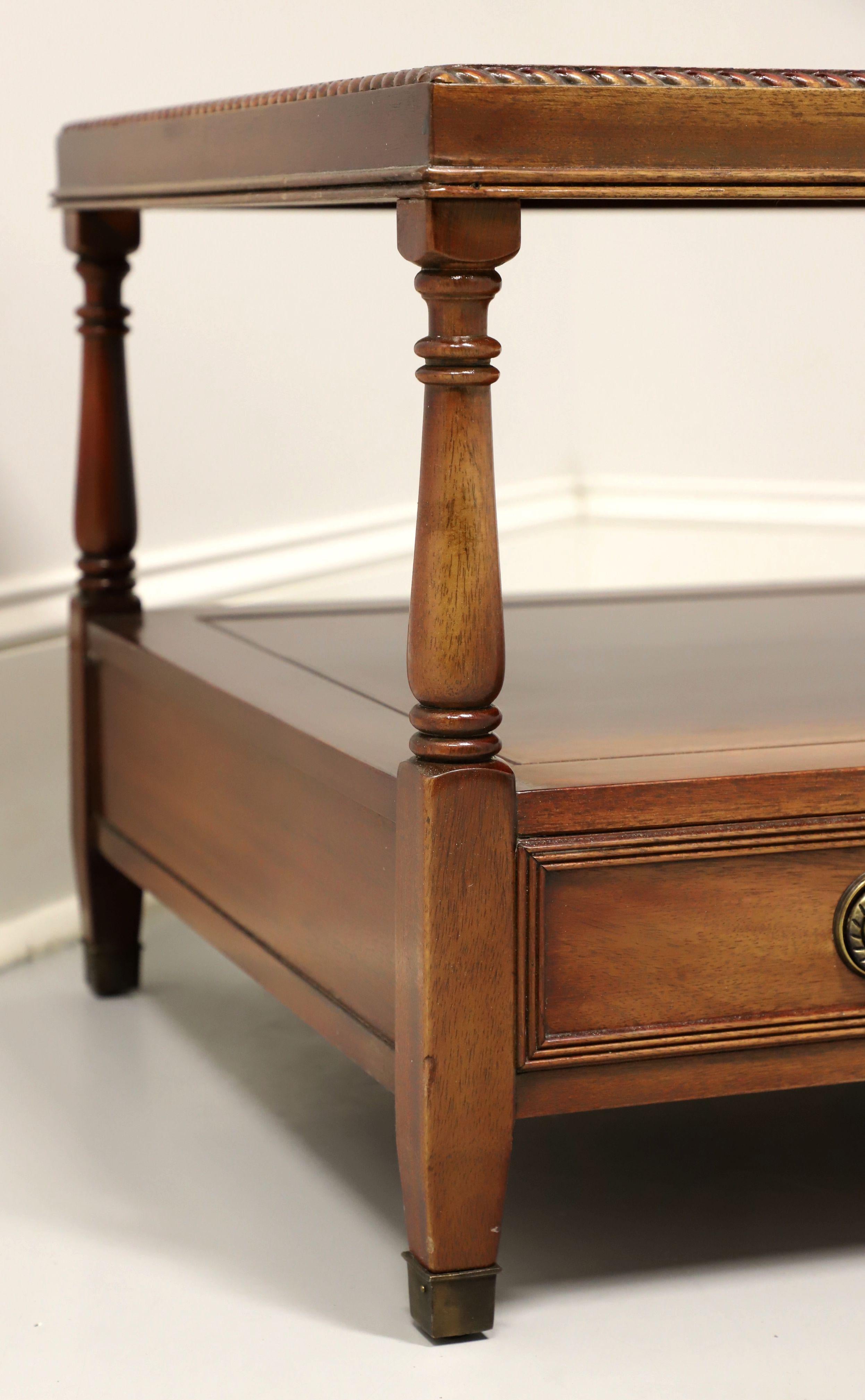 GORDON'S Late 20th Century Mahogany Federal Style Leather Top Coffee Table 2