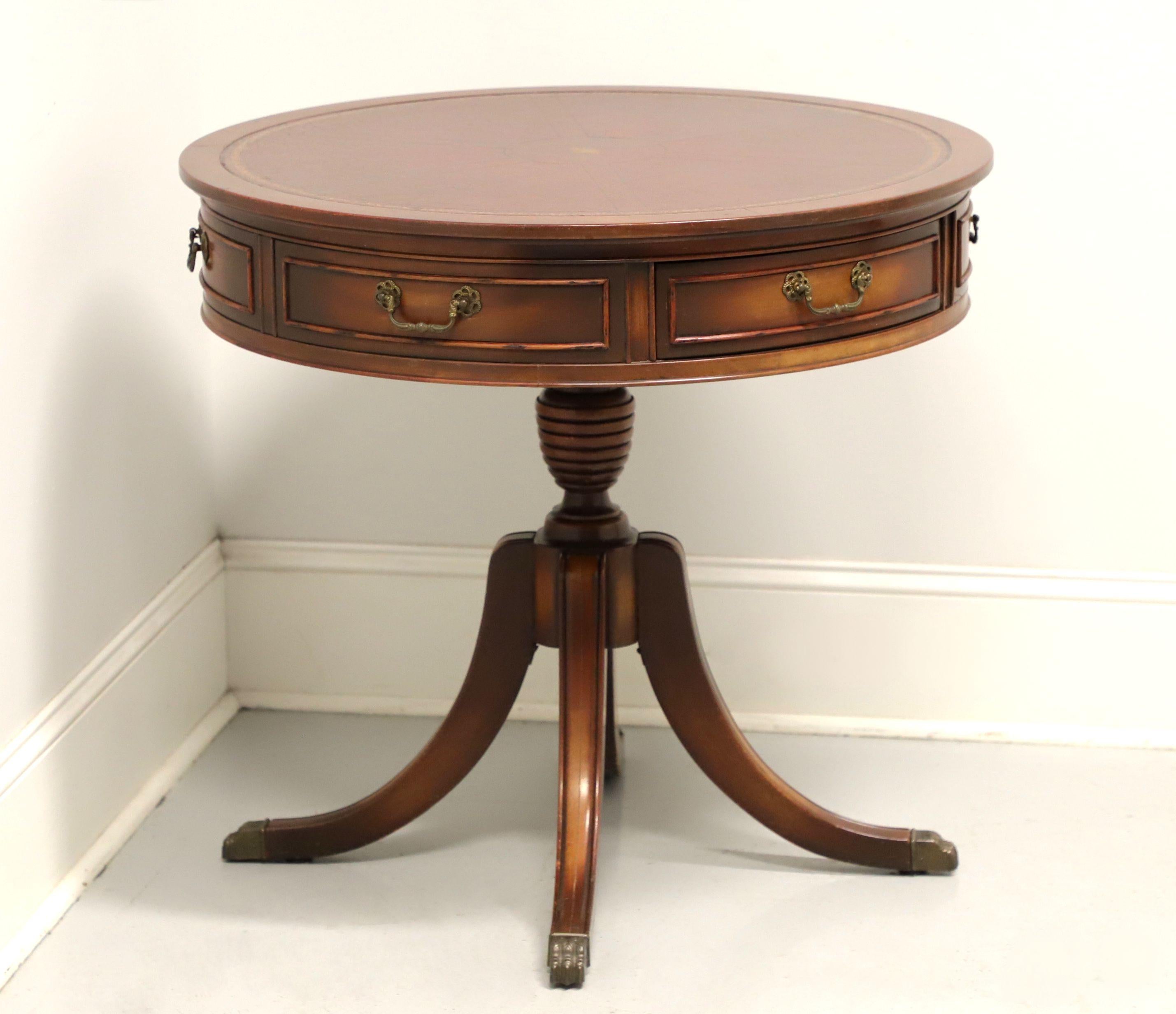 GORDON'S Late 20th Century Mahogany & Leather Drum Side Table 4