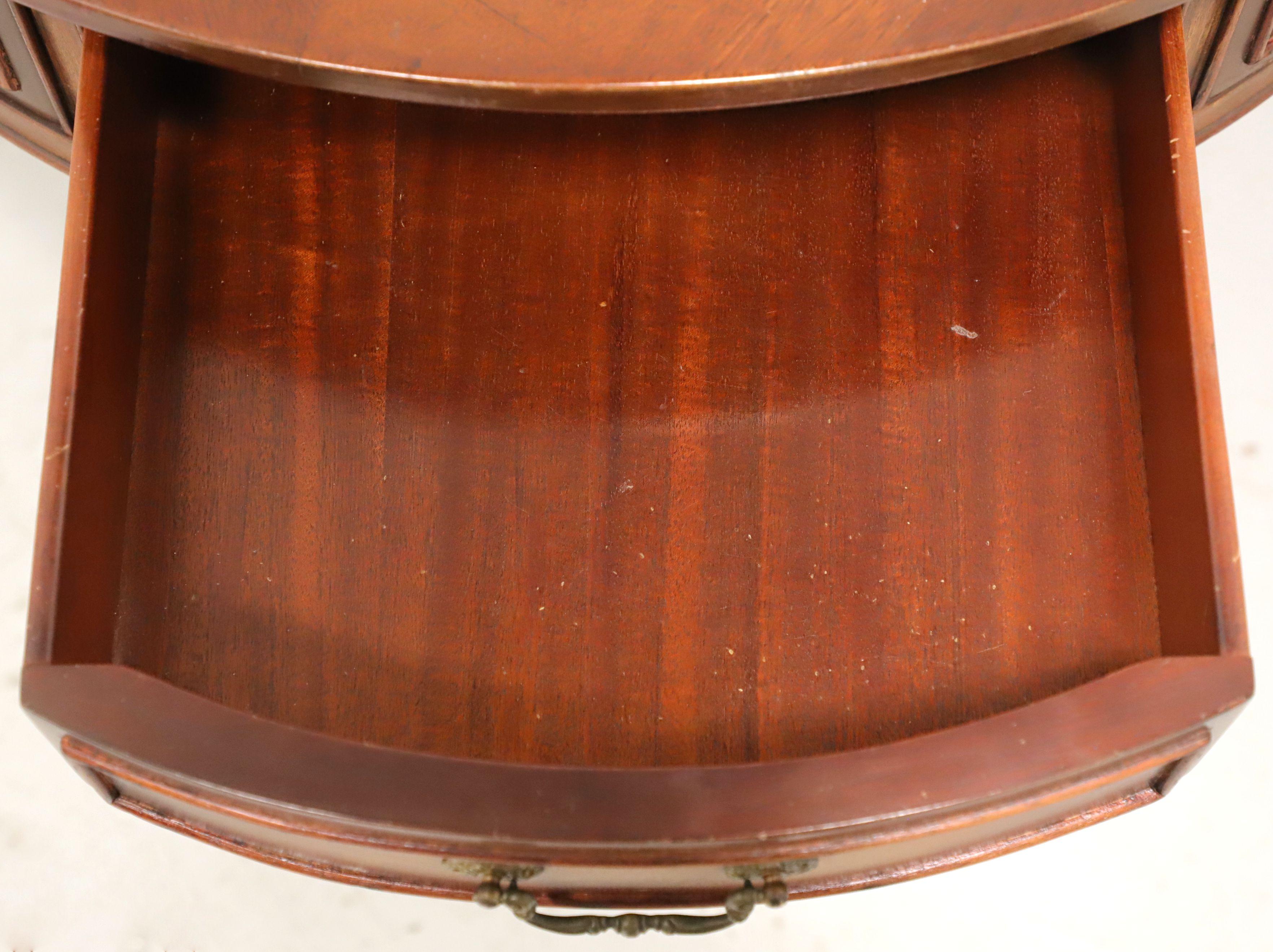 GORDON'S Late 20th Century Mahogany & Leather Drum Side Table 2
