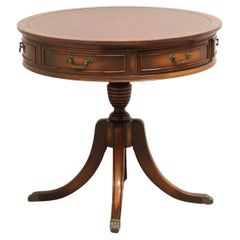 GORDON'S Late 20th Century Mahogany & Leather Drum Side Table
