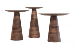 Goreme Side Tables, Solid Walnut Wood Side Tables