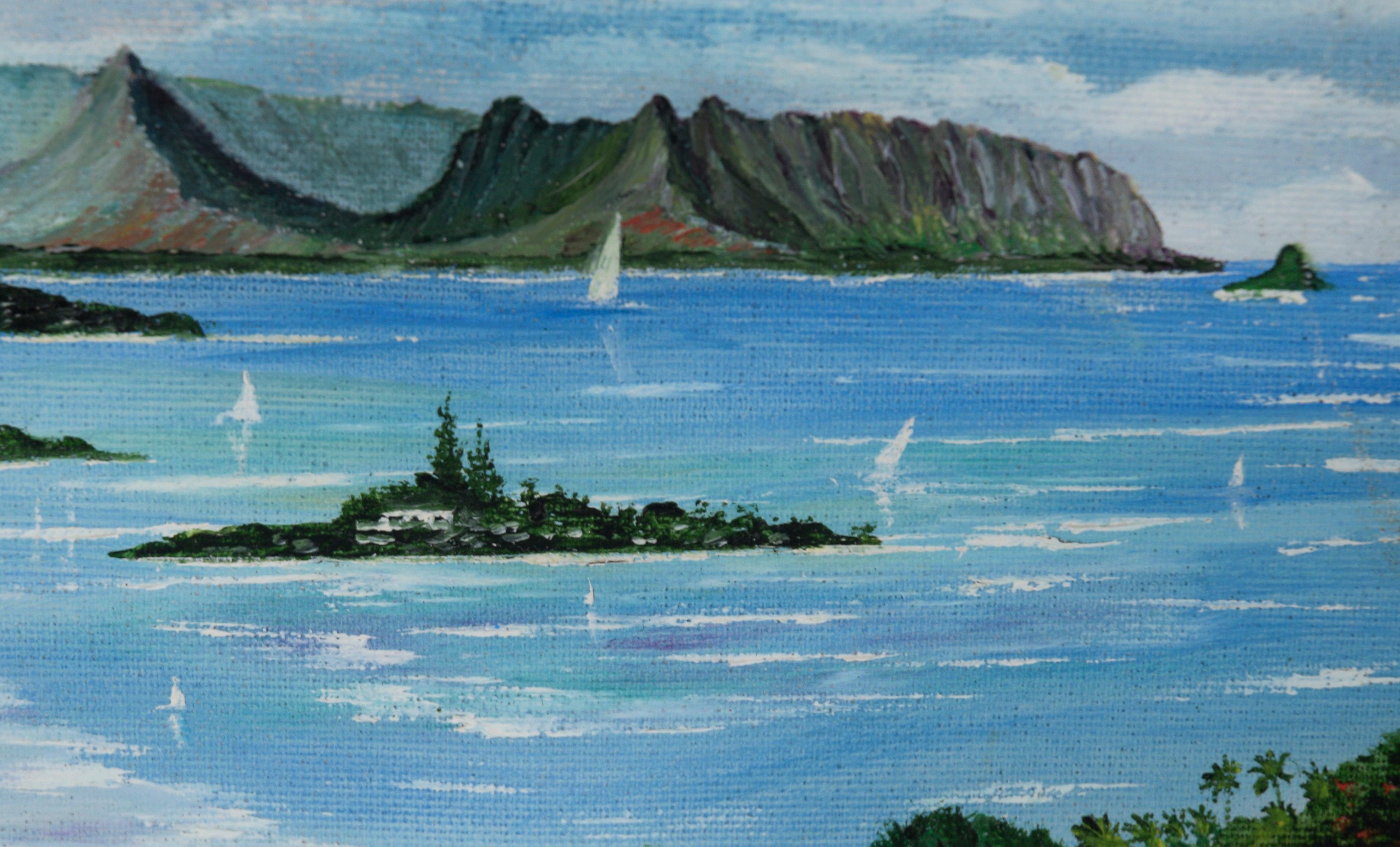 Baia di Kaneohe, Hawaii 1989 - Olio su tela - Painting Impressionismo di Gorero