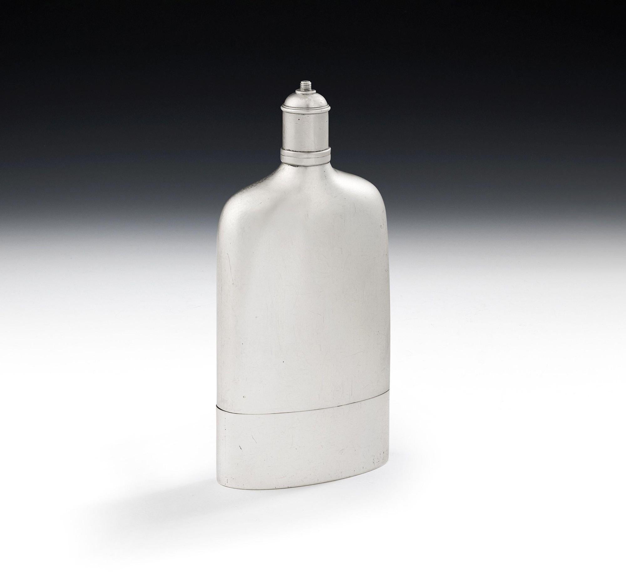A Very Rare Gorge III Hip Flask Made in London in 1802 by Peter, Ann & William Bateman.

Hip Flasks are extremely rare from this early date, as they gain popularity during the Victorian period. This example is plain in design with a kidney shaped