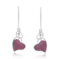 Splendidi orecchini a goccia con diamante naturale da 0,02 carati in oro bianco 18 carati