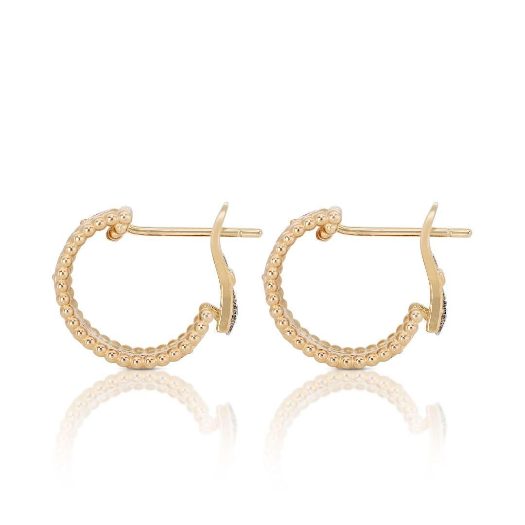 Women's Gorgeous 0.20ct Diamond Plug Earrings in 18k Yellow Gold
