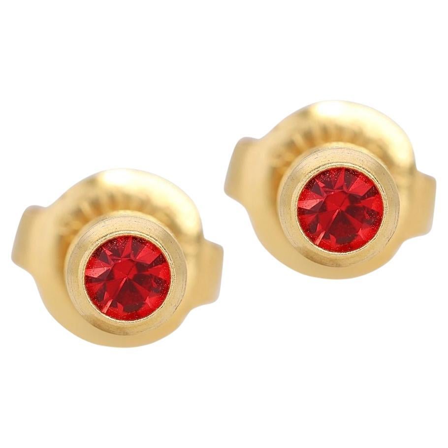 Gorgeous 0.20ct Ruby Stud Earrings in 22K Yellow Gold For Sale