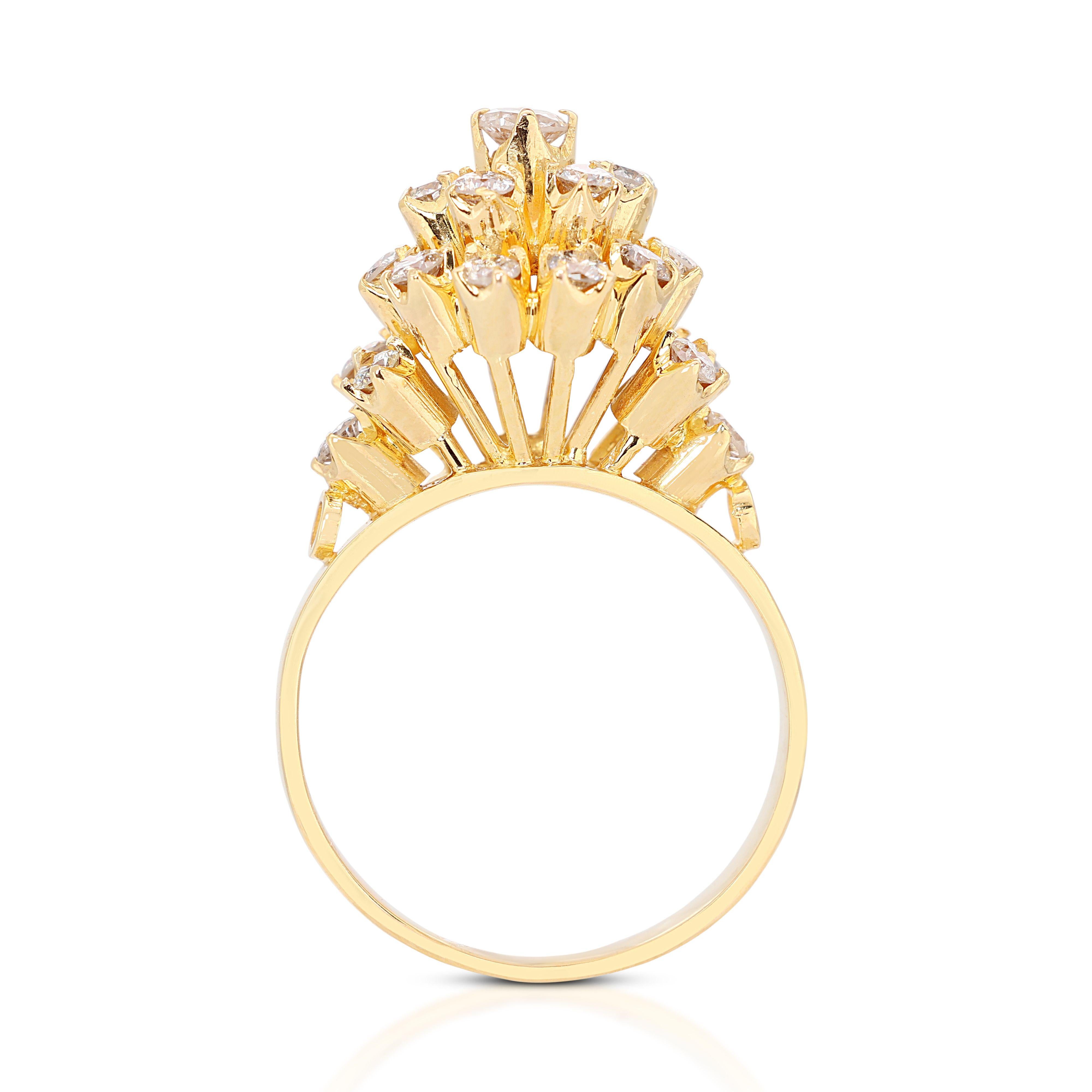 Women's Gorgeous 0.65ct Bouquet-designed Diamond Ring For Sale