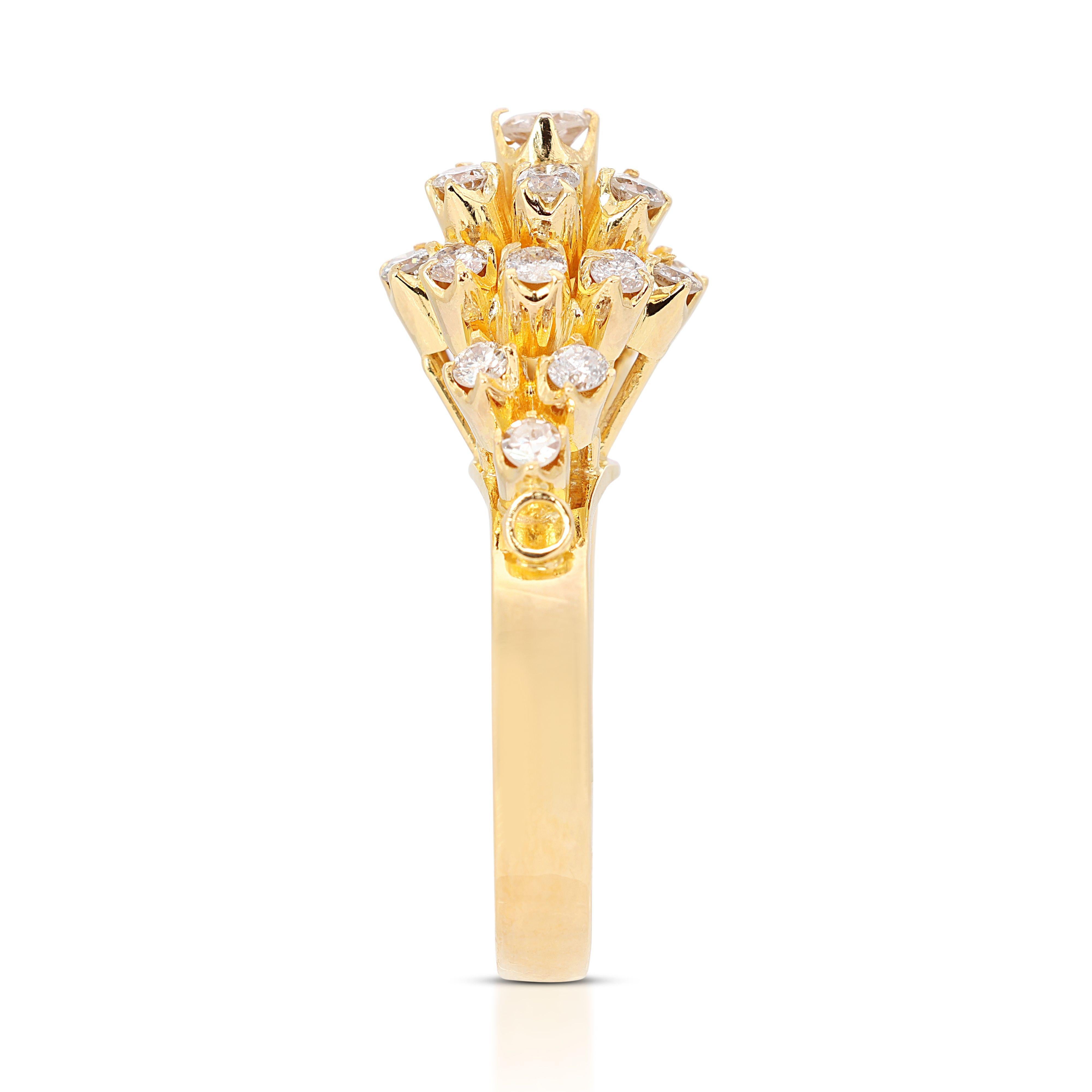 Gorgeous 0.65ct Bouquet-designed Diamond Ring For Sale 1