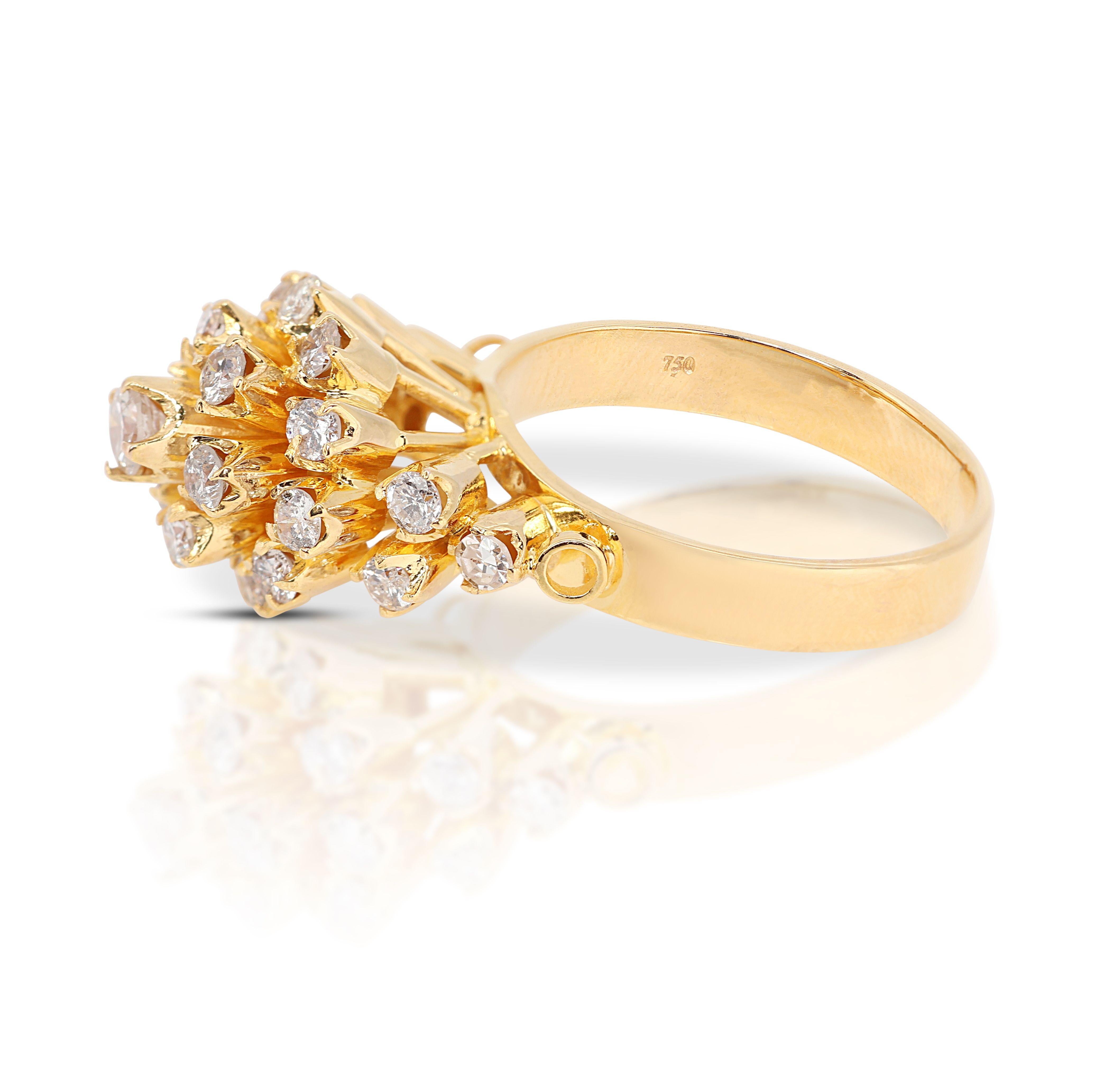 Gorgeous 0.65ct Bouquet-designed Diamond Ring For Sale 2
