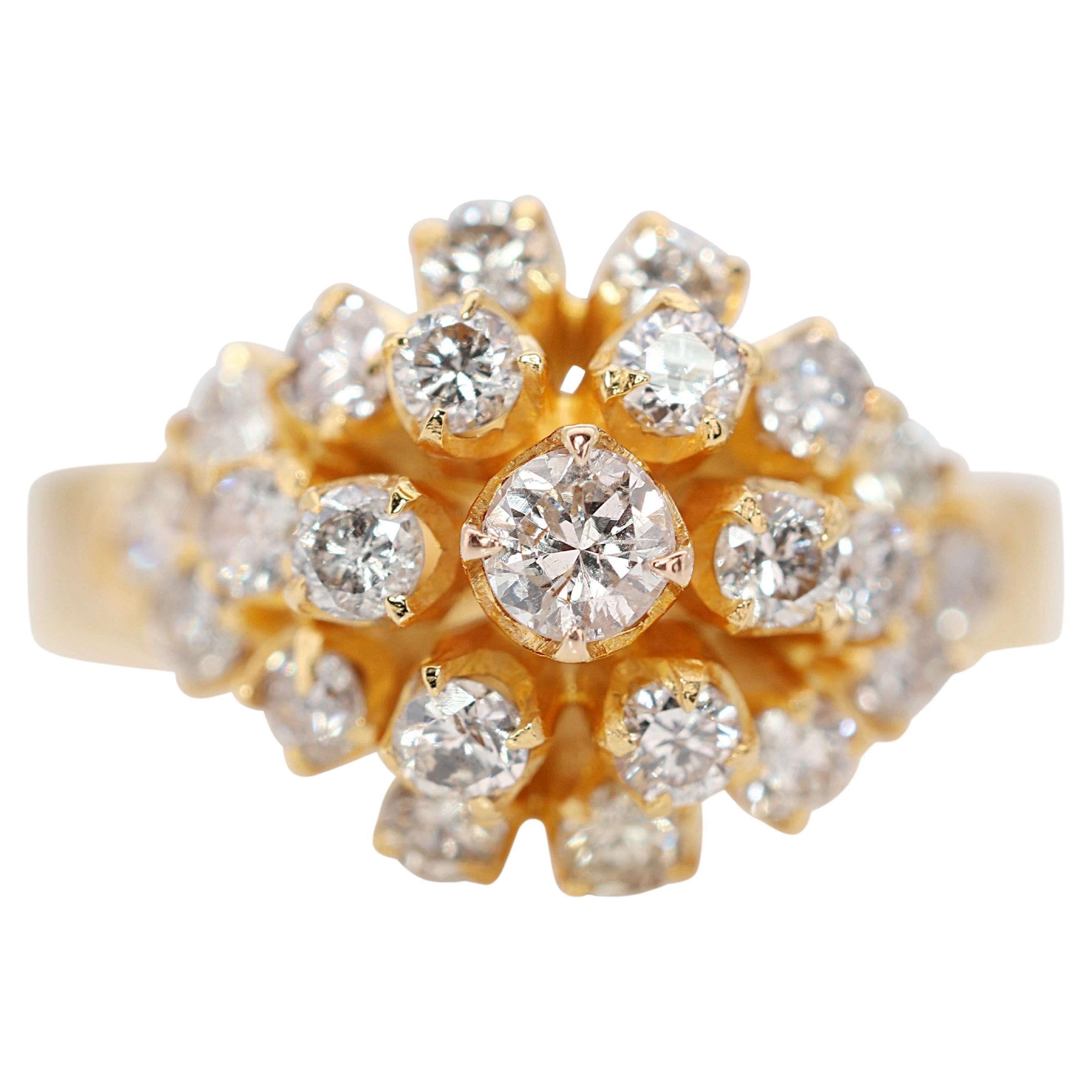 Wunderschöner 0,65 Karat Diamantring mit Bouquet-Design