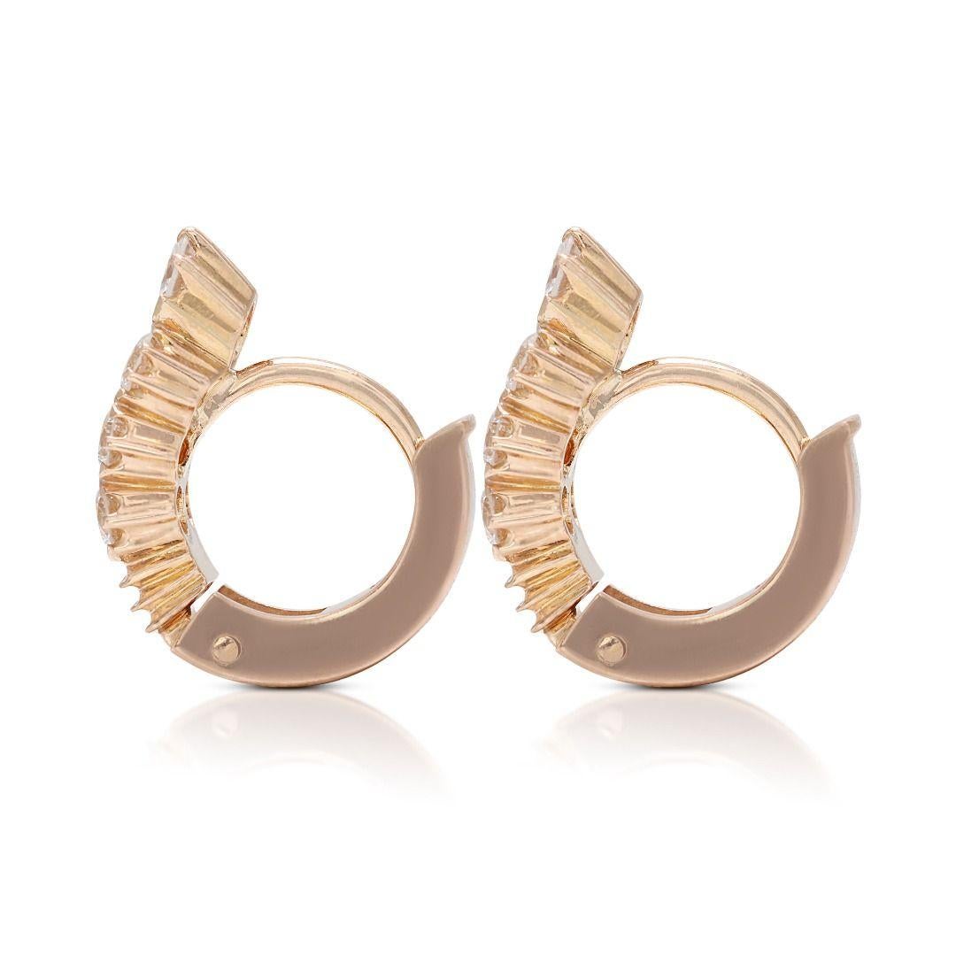 Women's Gorgeous 0.94ct Diamond Earrings in 18K Yellow Gold For Sale