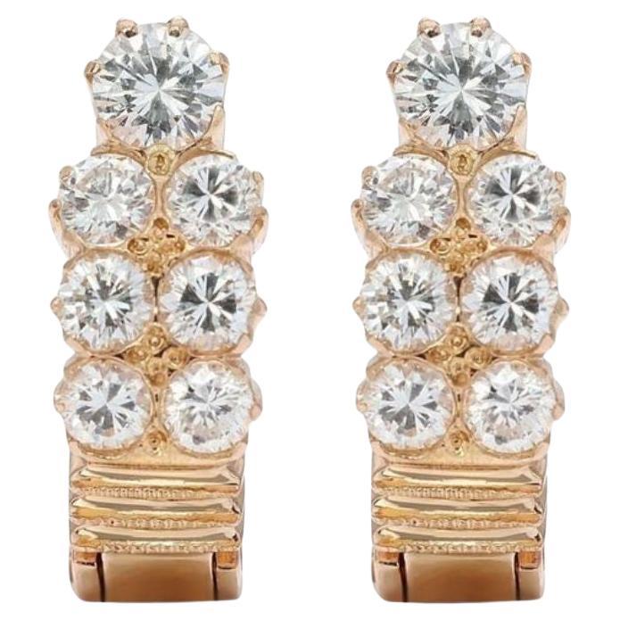 Gorgeous 0.94ct Diamond Earrings in 18K Yellow Gold For Sale