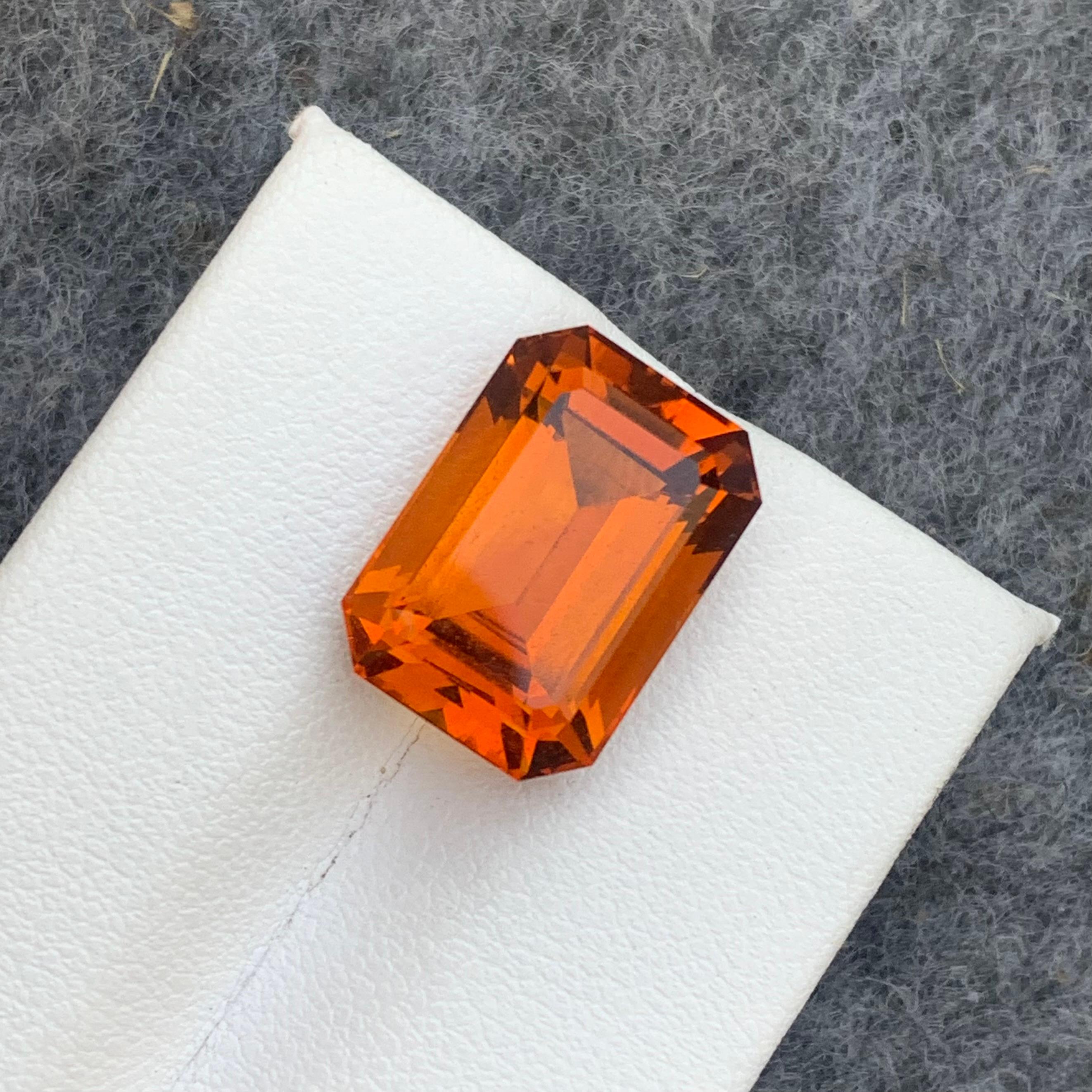 da uomo o donna Splendido Citrino arancione mandarino sfuso da 10,35 carati a forma di smeraldo