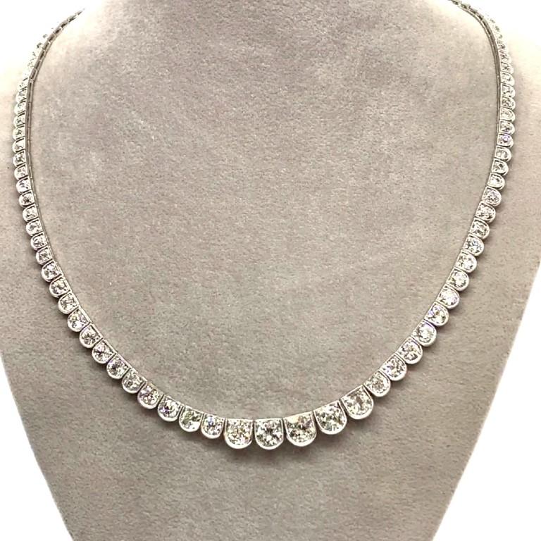 Elegant 10.84 carat all brilliant round cut diamond necklace set in platinum.

Sophia D by Joseph Dardashti LTD has been known worldwide for 35 years and are inspired by classic Art Deco design that merges with modern manufacturing techniques.

