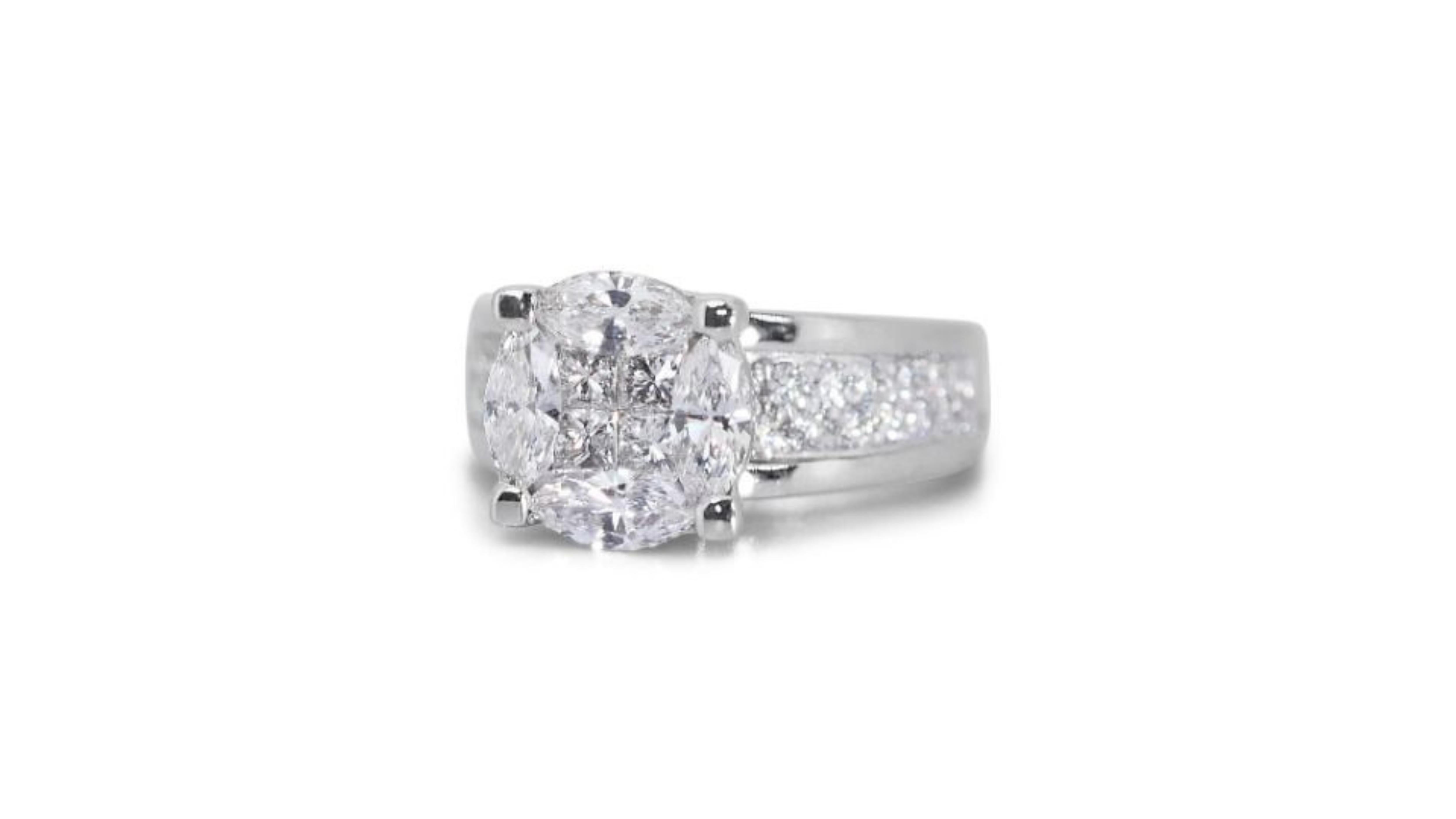 Marquise Cut Gorgeous 1.20ct. Marquise Brilliant Pave Diamond Ring For Sale