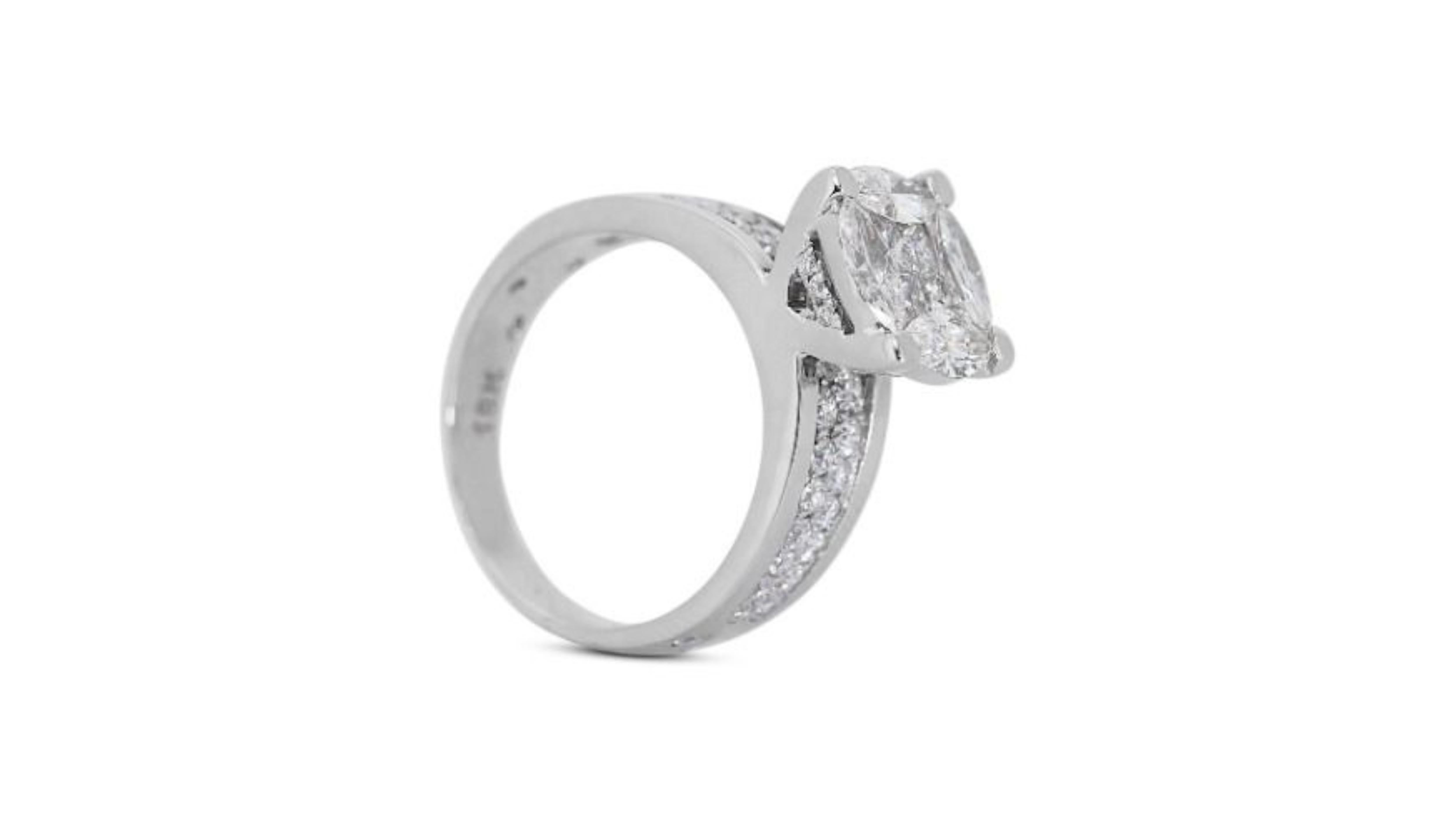 Gorgeous 1.20ct. Marquise Brilliant Pave Diamond Ring For Sale 1
