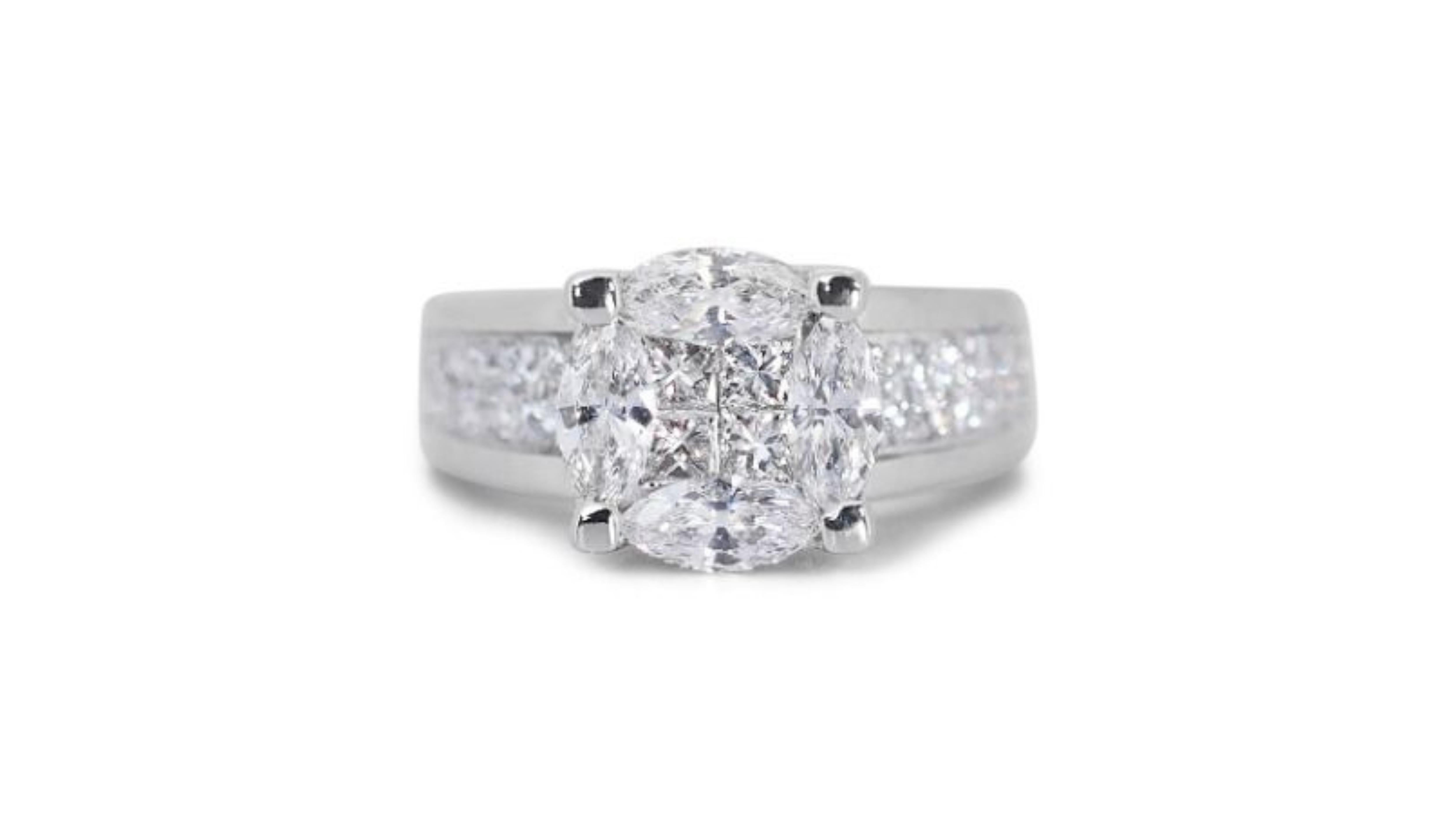 Gorgeous 1.20ct. Marquise Brilliant Pave Diamond Ring For Sale 3