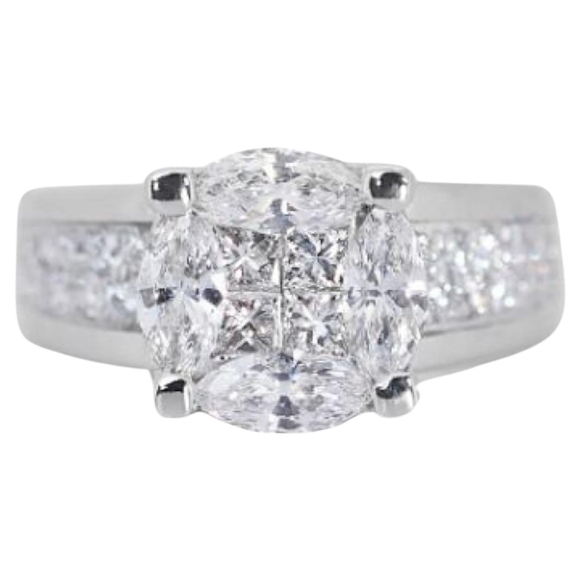 Gorgeous 1.20ct. Marquise Brilliant Pave Diamond Ring For Sale
