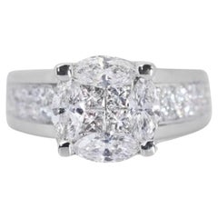 Wunderschöne 1,20ct. Marquise Brillant Pave Diamant Ring