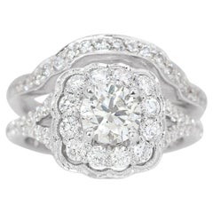 Superbe bague en or blanc 14 carats sertie d'un diamant de 1,27 carat