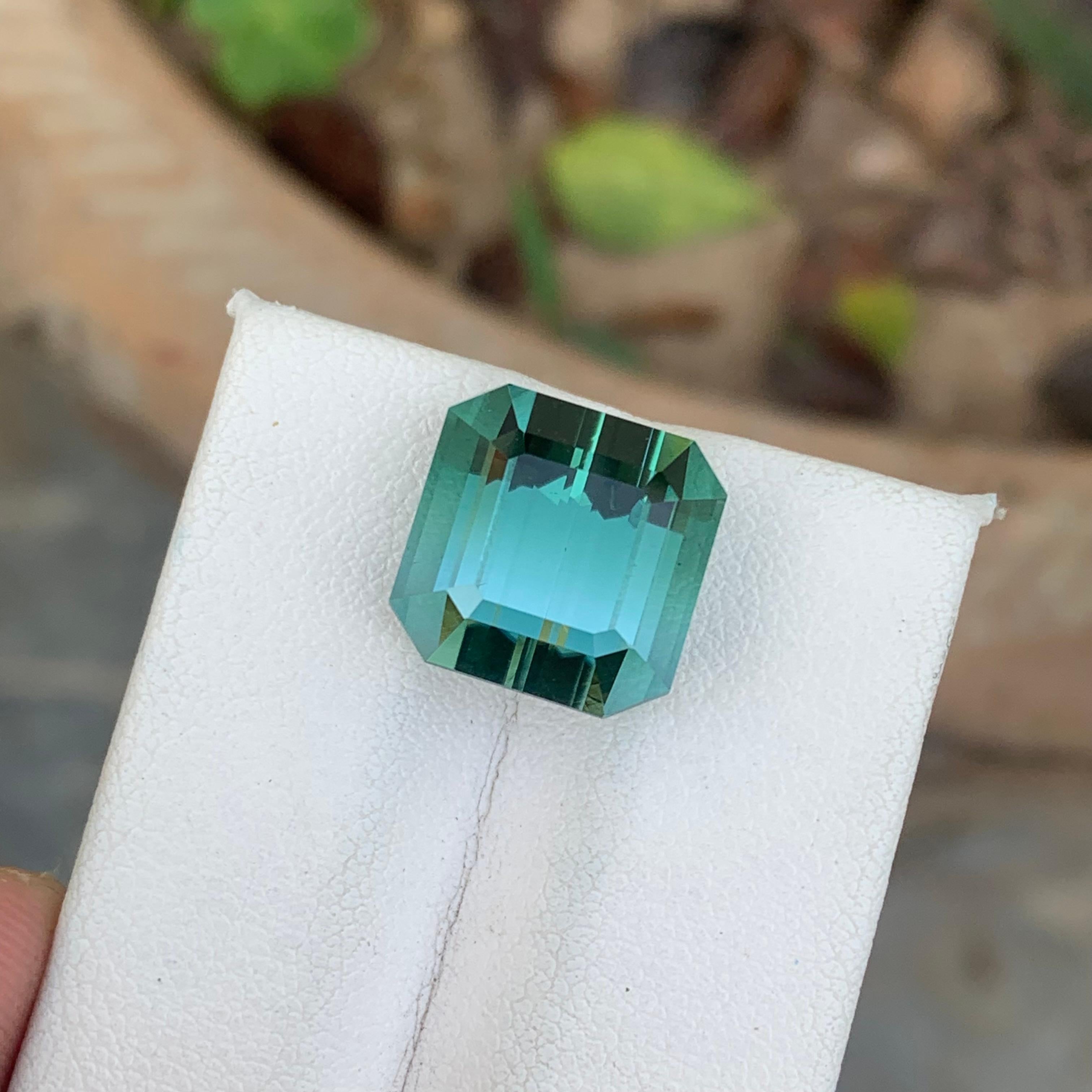 Gorgeous 12.80 Carat Natural Loose Neon Blue Tourmaline Emerald Cut Afghan Mine 5