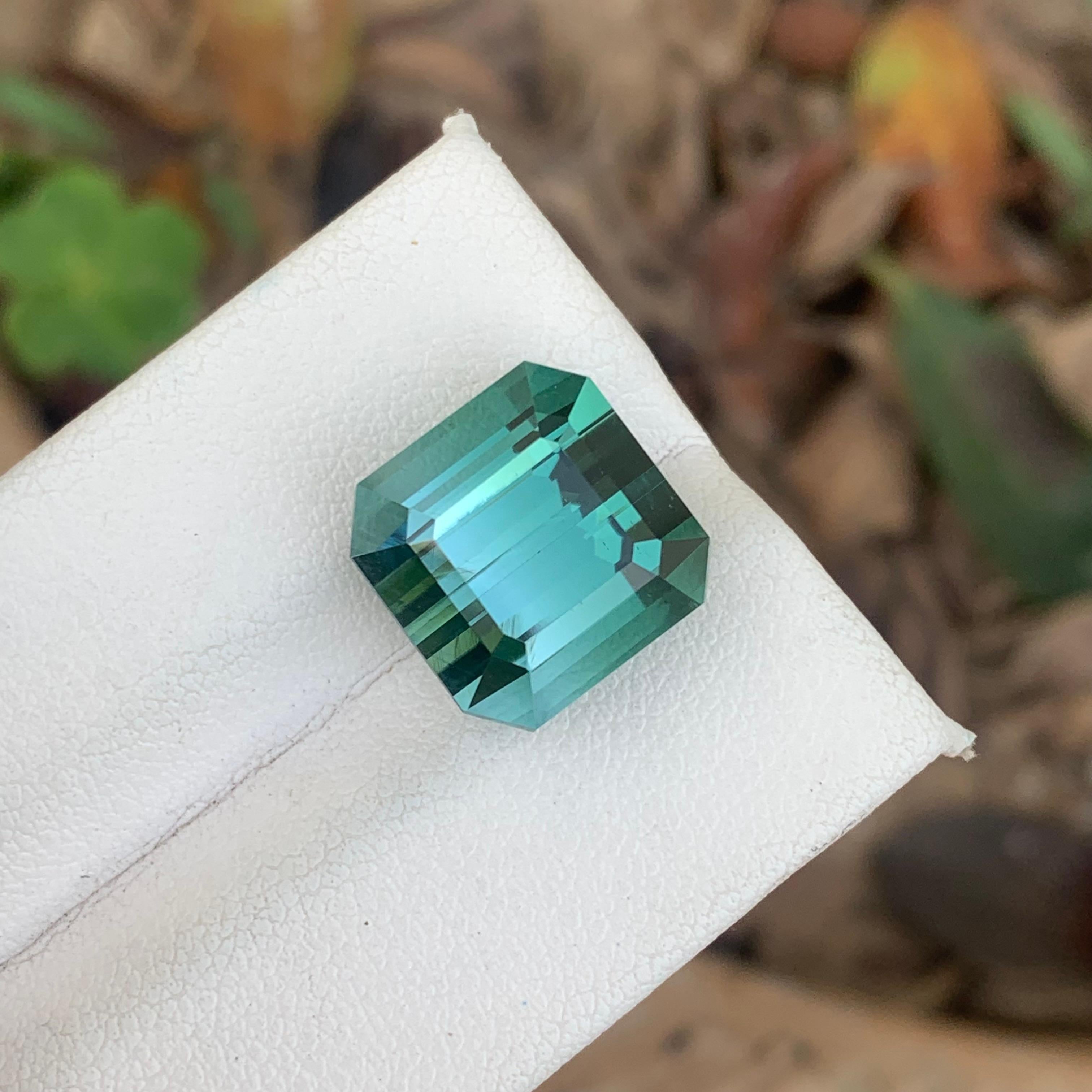 Gorgeous 12.80 Carat Natural Loose Neon Blue Tourmaline Emerald Cut Afghan Mine 7