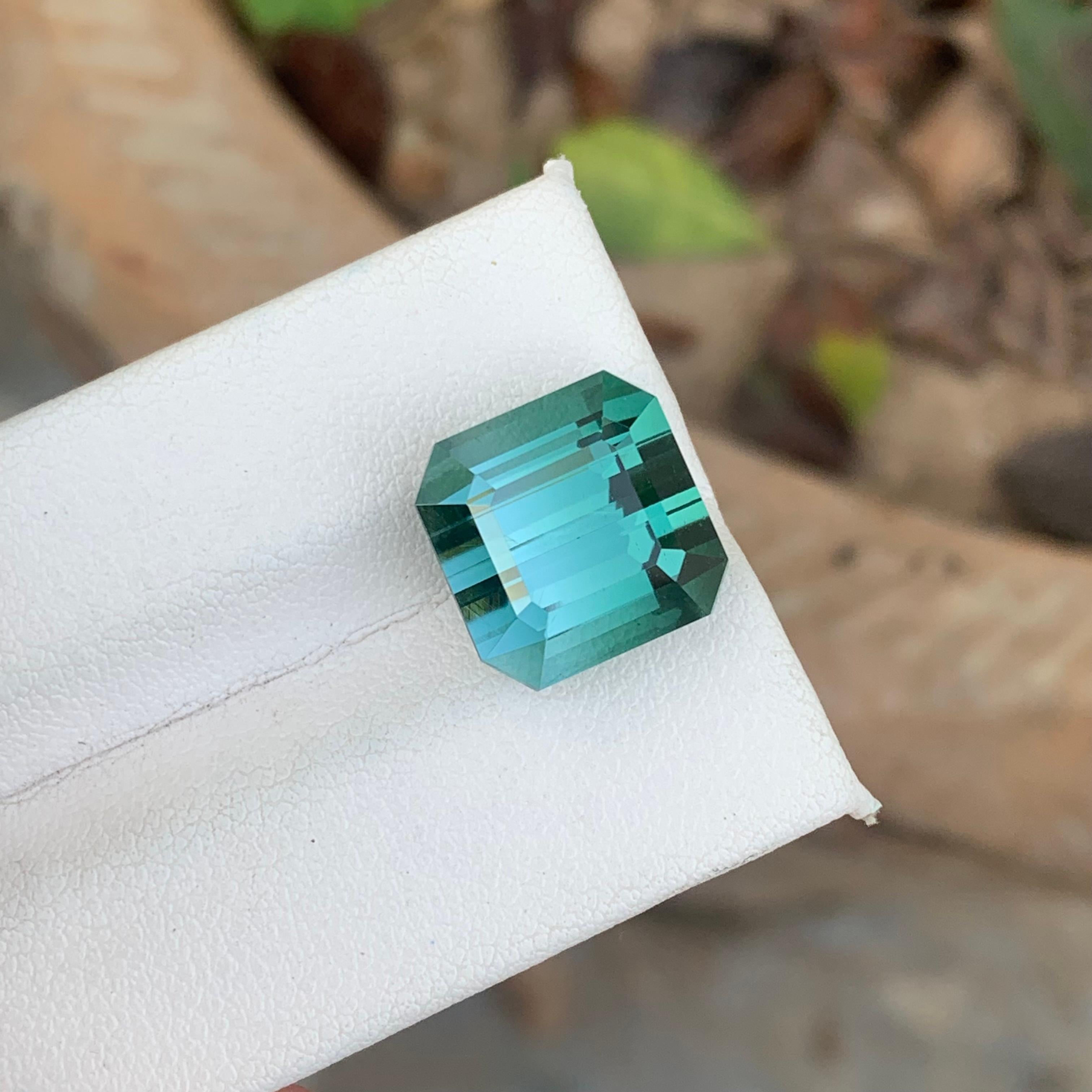 Gorgeous 12.80 Carat Natural Loose Neon Blue Tourmaline Emerald Cut Afghan Mine 8